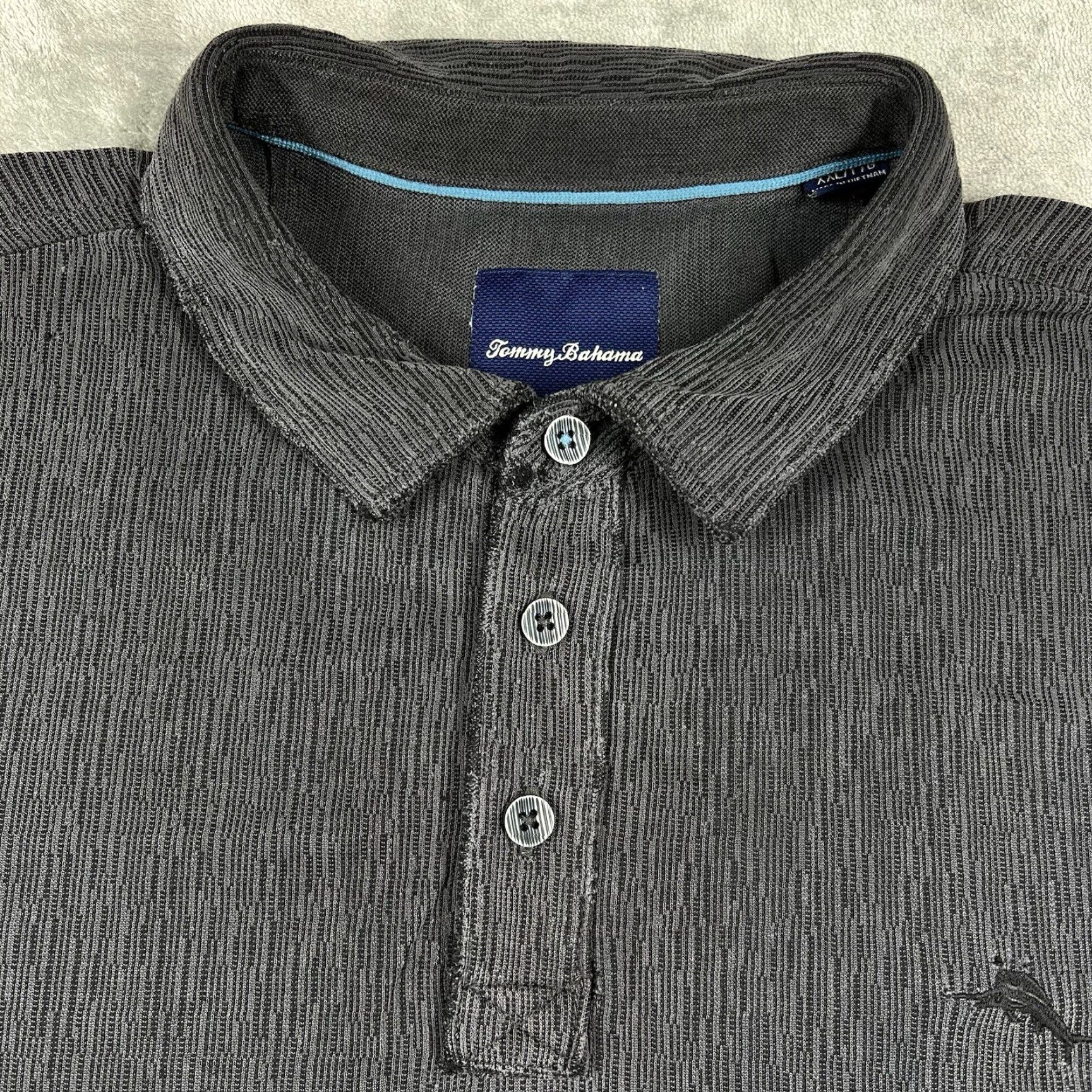 Tommy Bahama Tommy Bahama Polo Shirt Men XXL Dark Gray Short Sleeve Beach Casual Modal Polyester Logo Regular Fit Shirt Size US XXL / EU 58 / 5 - 7 Thumbnail