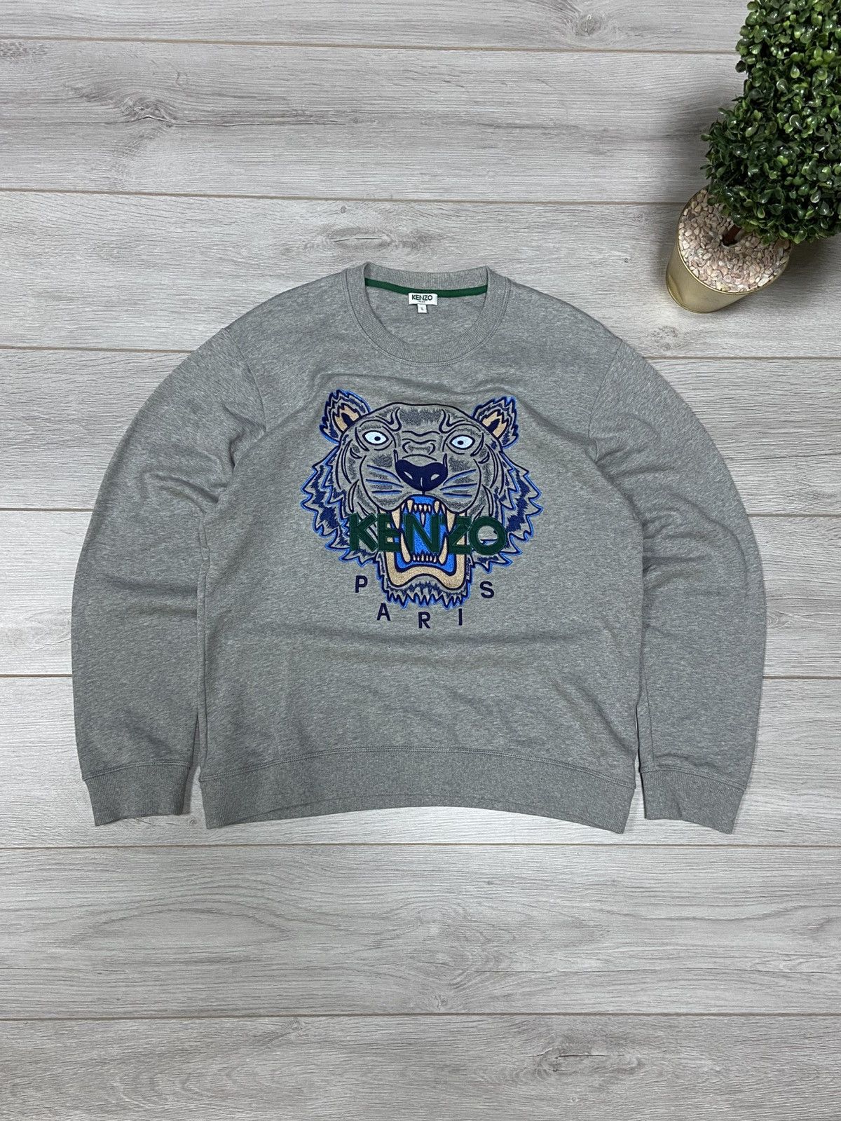 Kenzo Kenzo Paris tiger 🐯 big logo sweatshirt embroidered Size US L / EU 52-54 / 3 - 1 Thumbnail