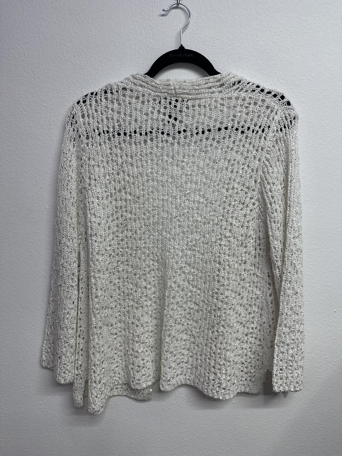 Other Grace Elements XL White Sequin Knit Cardigan Size XL / US 12-14 / IT 48-50 - 4 Thumbnail
