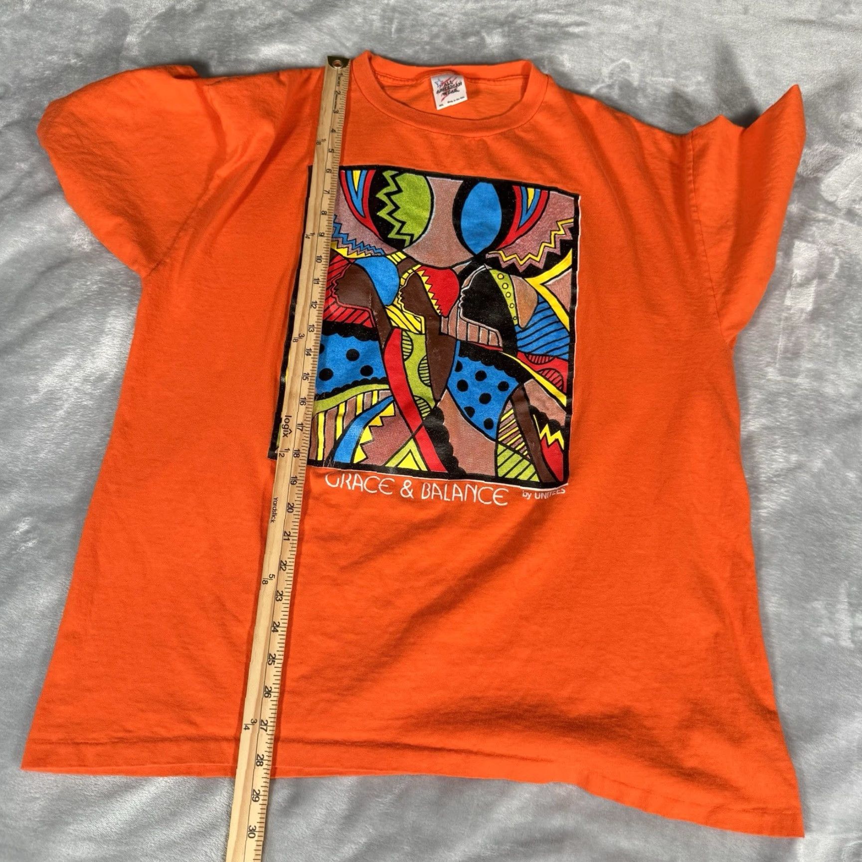 Vintage VINTAGE Unitees T-Shirt Men XL Orange 90s Graphic Print Crew Neck Short Sleeve Cotton United States Vintage Logo Mens Size US XL / EU 56 / 4 - 8 Thumbnail