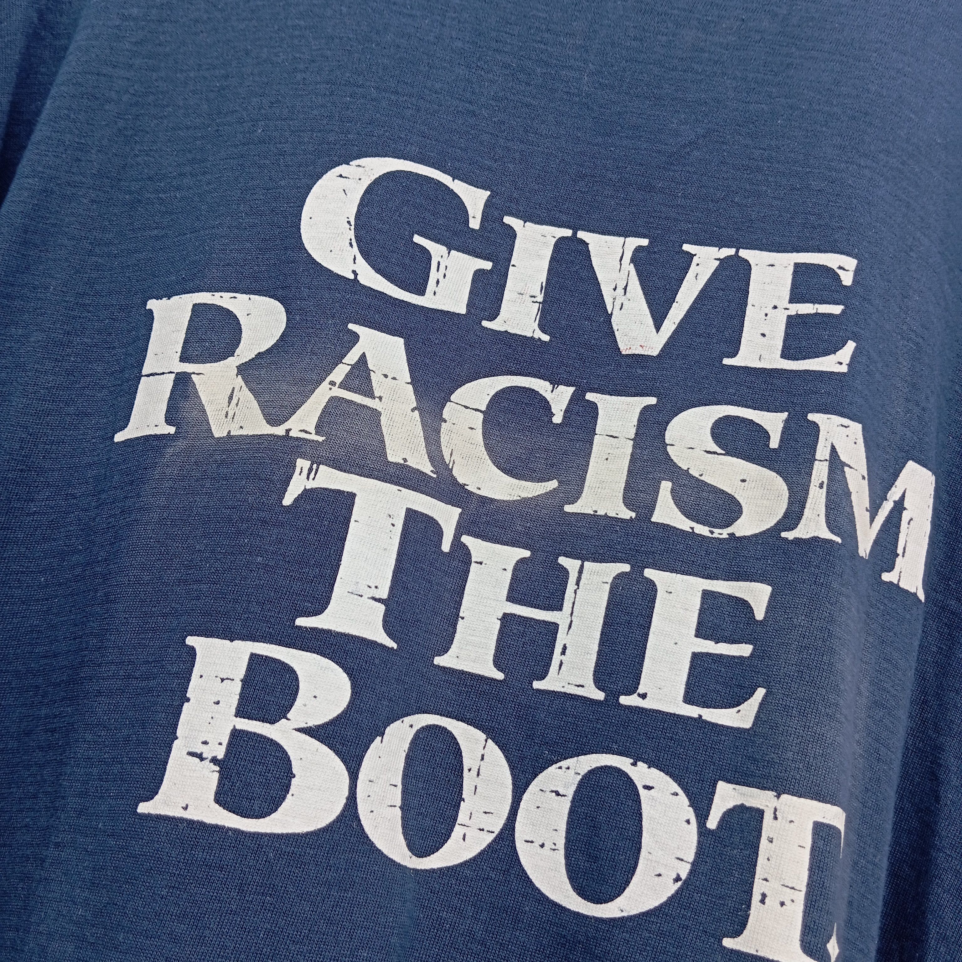 Timberland vintage rare 90s Timberland Give Racism The Boot t shirt Size US L / EU 52-54 / 3 - 8 Thumbnail