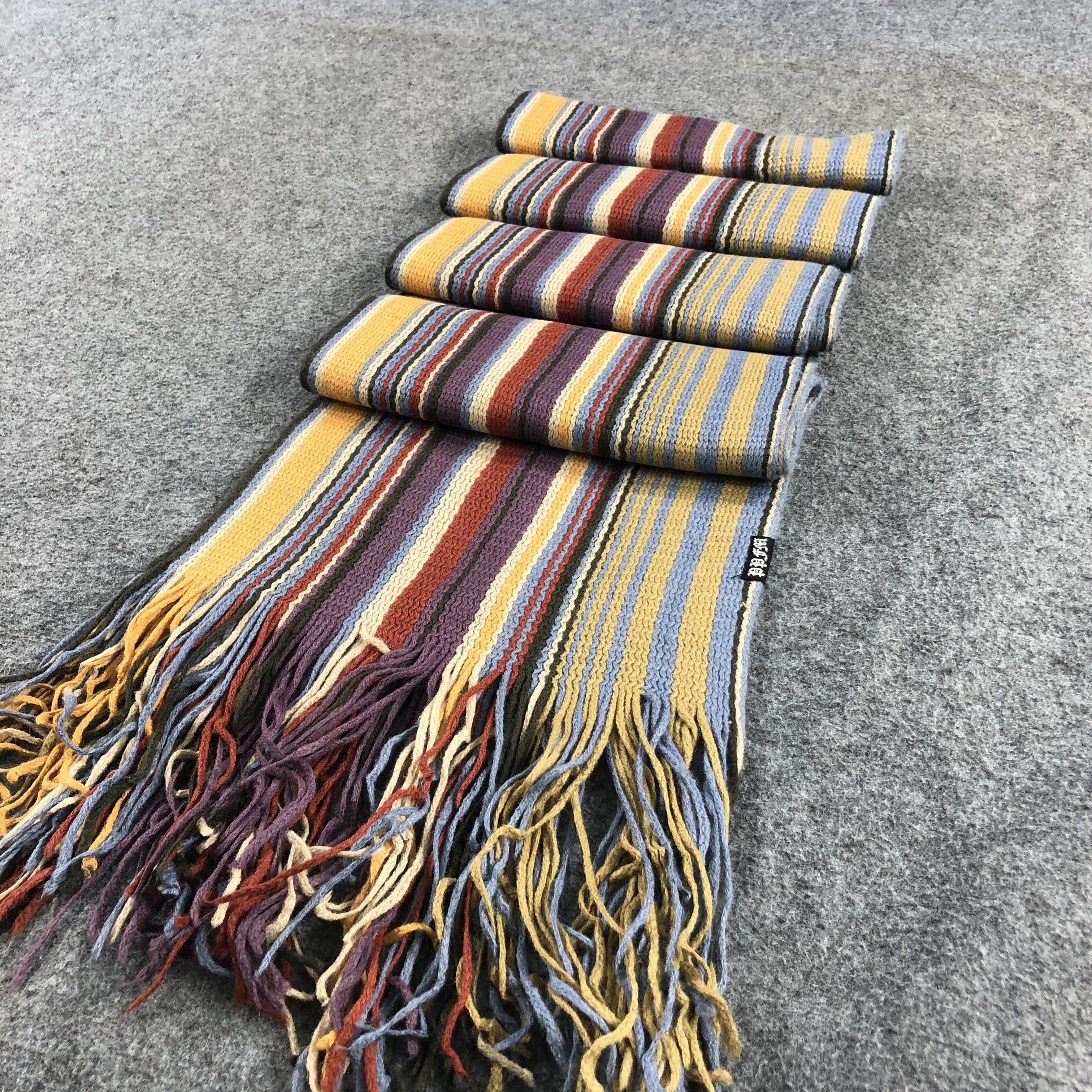 PPFM PPFM Colorful Stripes Scarf Muffler Wool V847 Size ONE SIZE - 3 Thumbnail