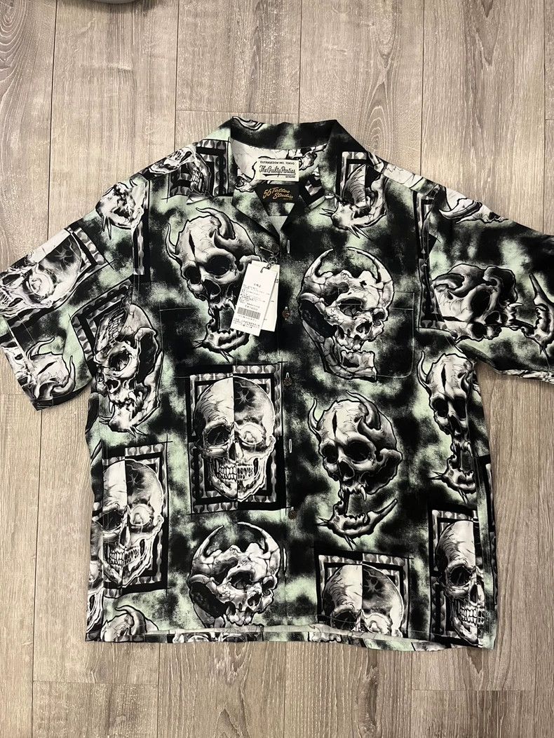 トップス WACKO MARIA Skull Pattern Print Shirt Wacko Maria WACKO MARIA Skull Pattern Short Sleeve Shirt