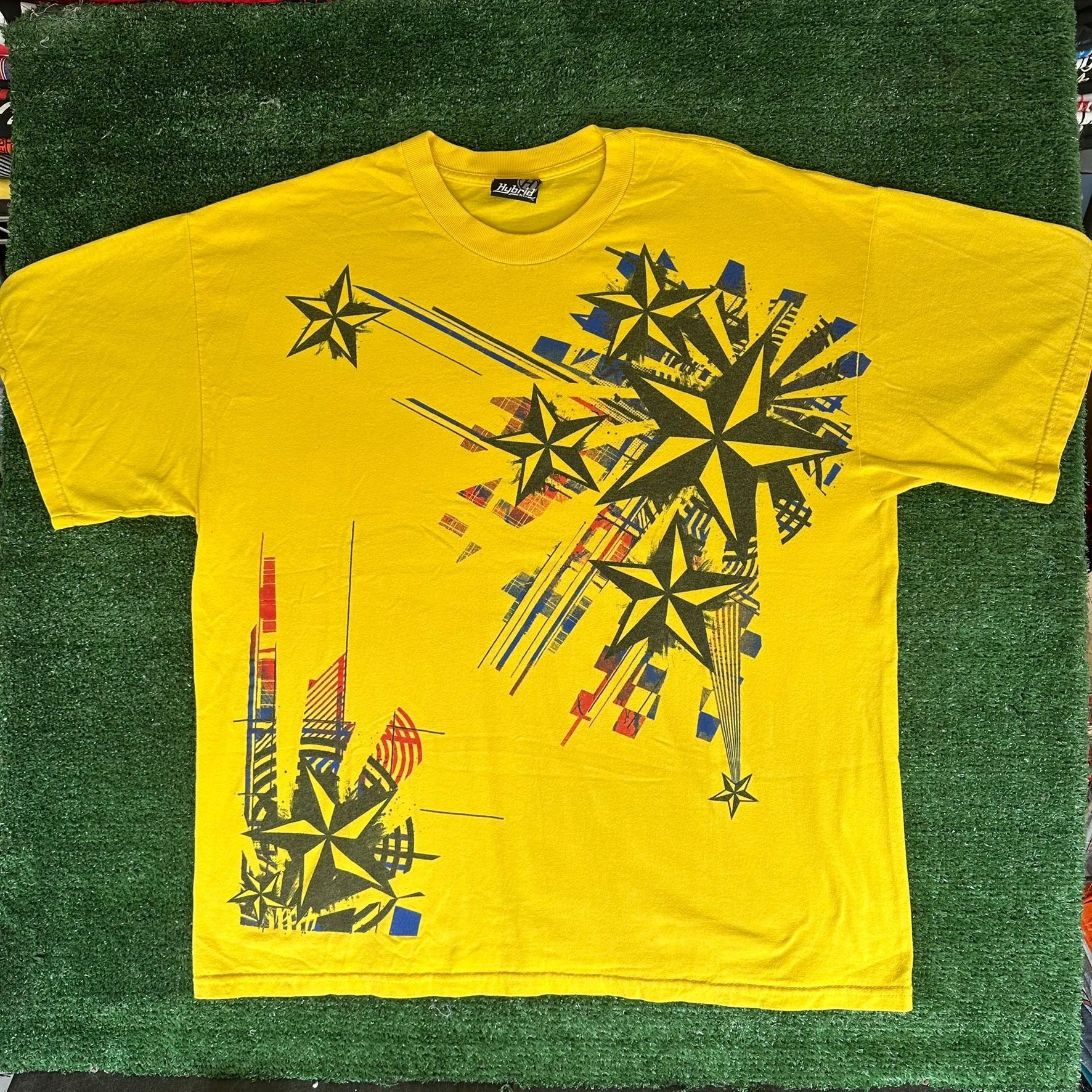 Vintage Y2K Nautical Stars T-Shirt Boxy Yellow Jesse Pinkman