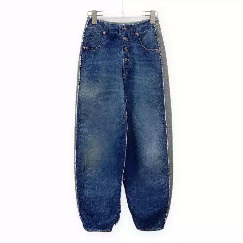 Maison Margiela Maison Margiela Blue washed stitching cotton casual high-w Size 25" / US 0 / IT 36 - 1 Thumbnail