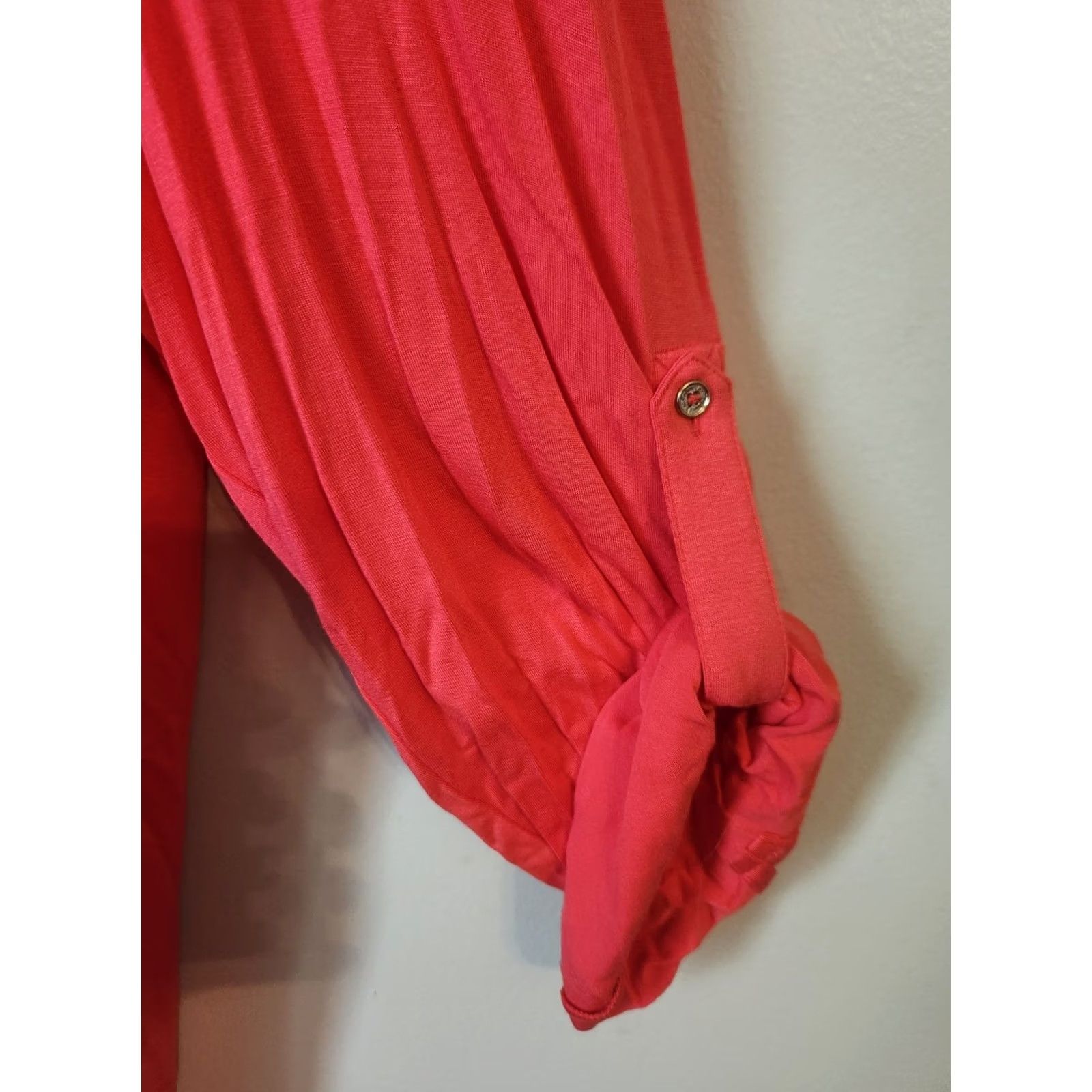 Calvin Klein Calvin Klein Womens Red Roll Tab Sleeve High Low Tunic Top Shirt 2X Plus Size XXL / US 16-18 / IT 52-54 - 4 Thumbnail