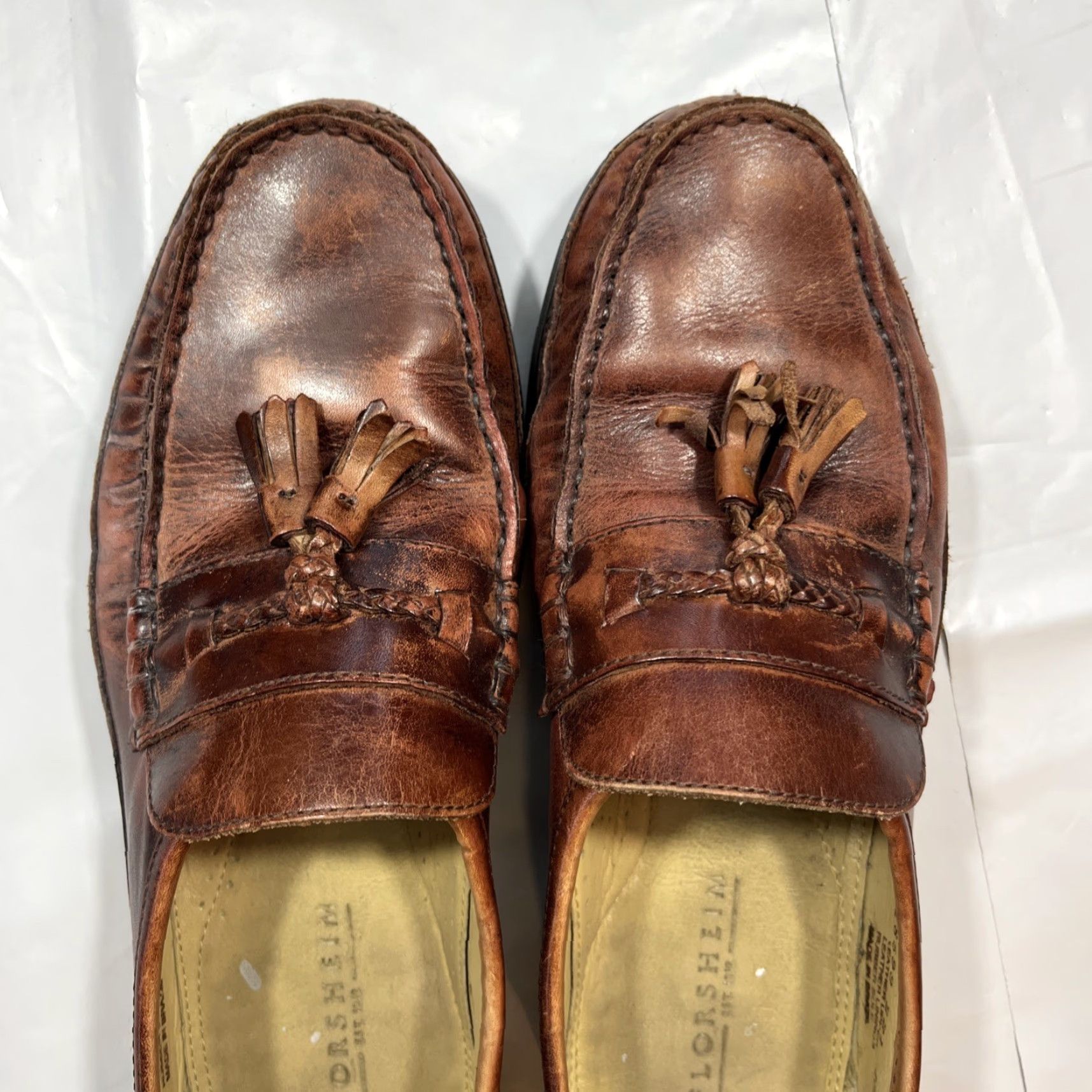 Florsheim VINTAGE Florsheim Barletta Tassel Loafers Men’s 10D Leather Kiltie Brazil Brown Leather Slip On Dress Size US 10 / EU 43 - 4 Thumbnail