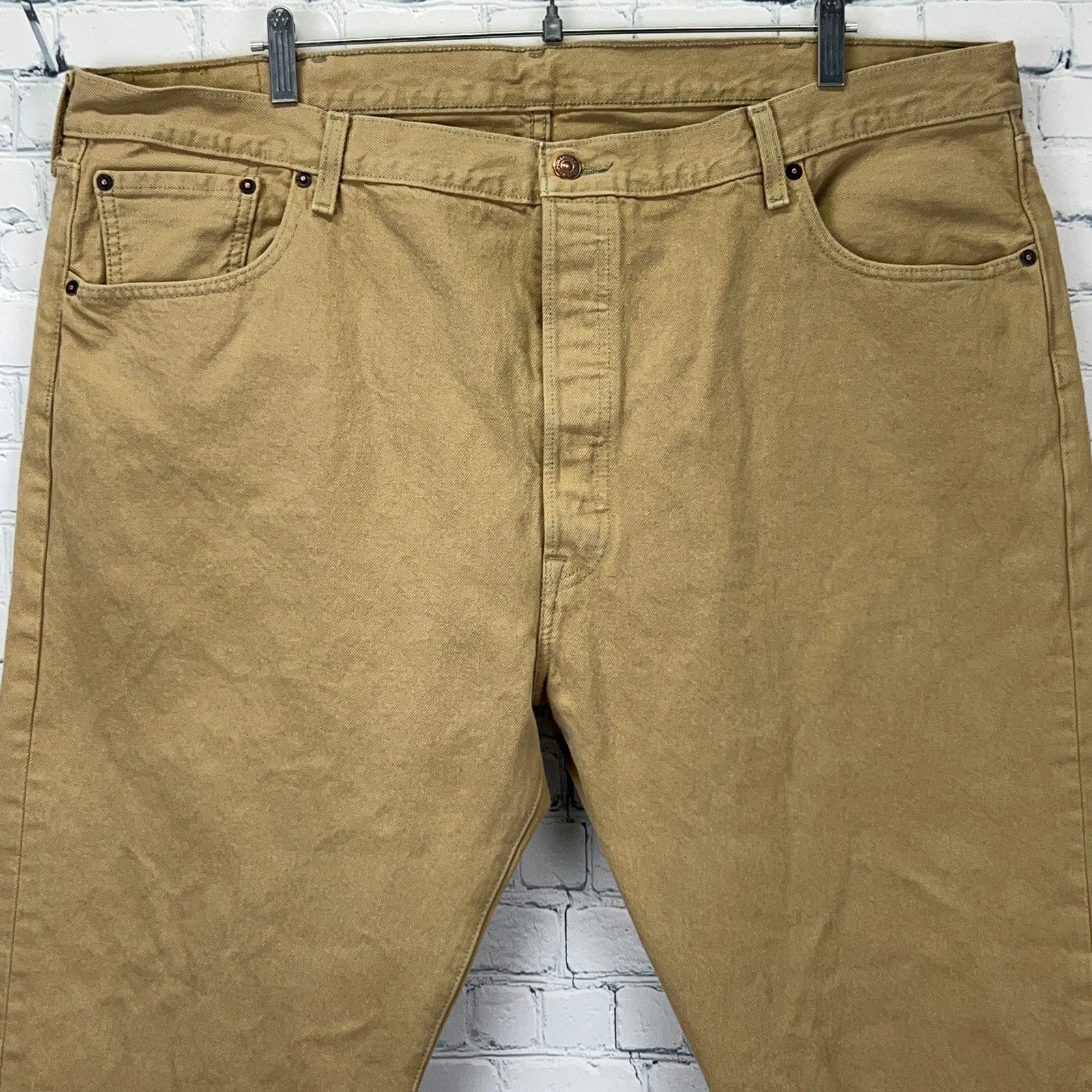 Levi's Levis 501 Button Fly Jeans Straight Fit 5 Pockets Tan 44x32 Size US 44 / EU 60 - 4 Thumbnail