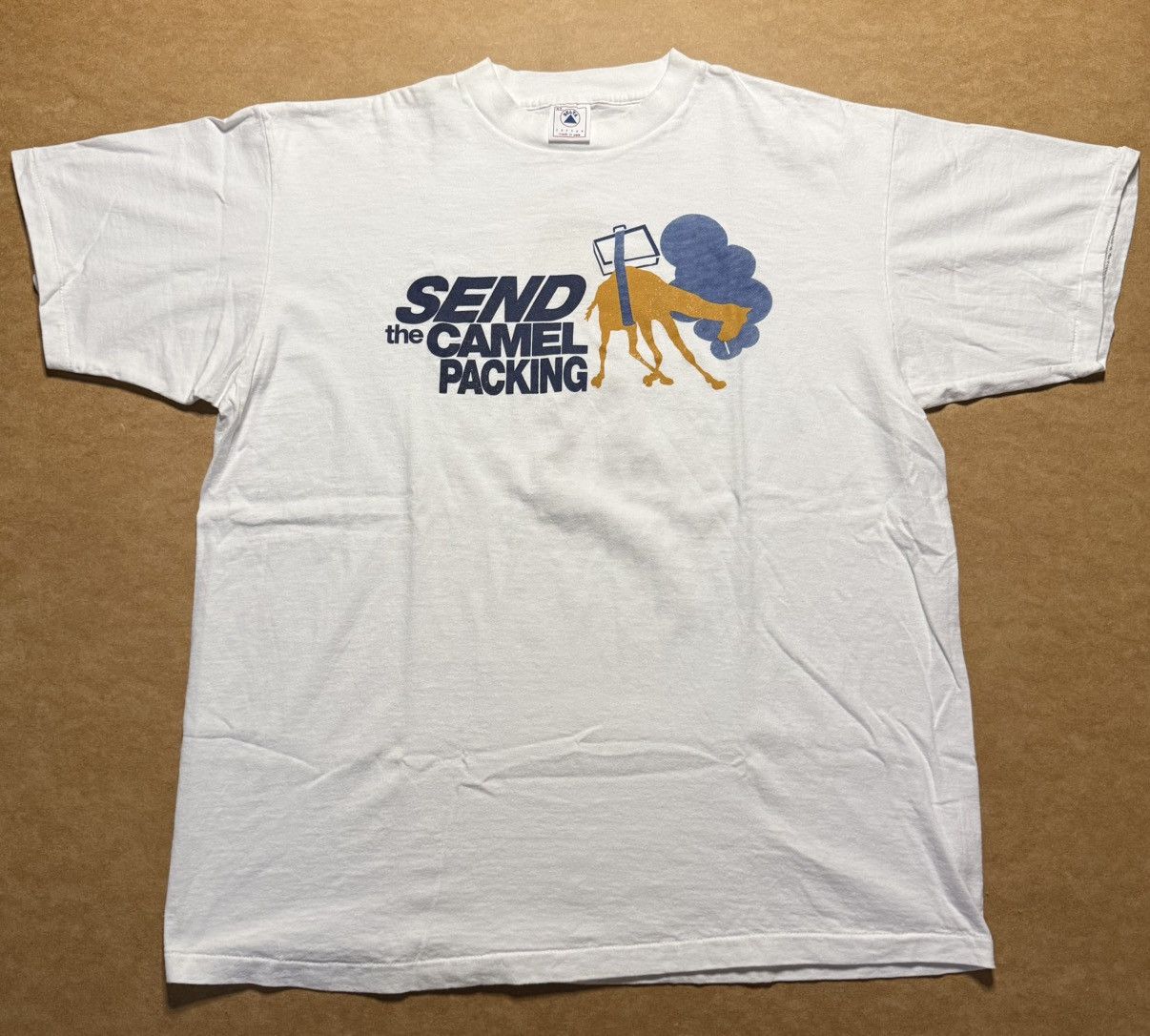 Delta NOS Vintage Camel Packing Tee USA Made Single Stitch XL Size US XL / EU 56 / 4 - 1 Thumbnail