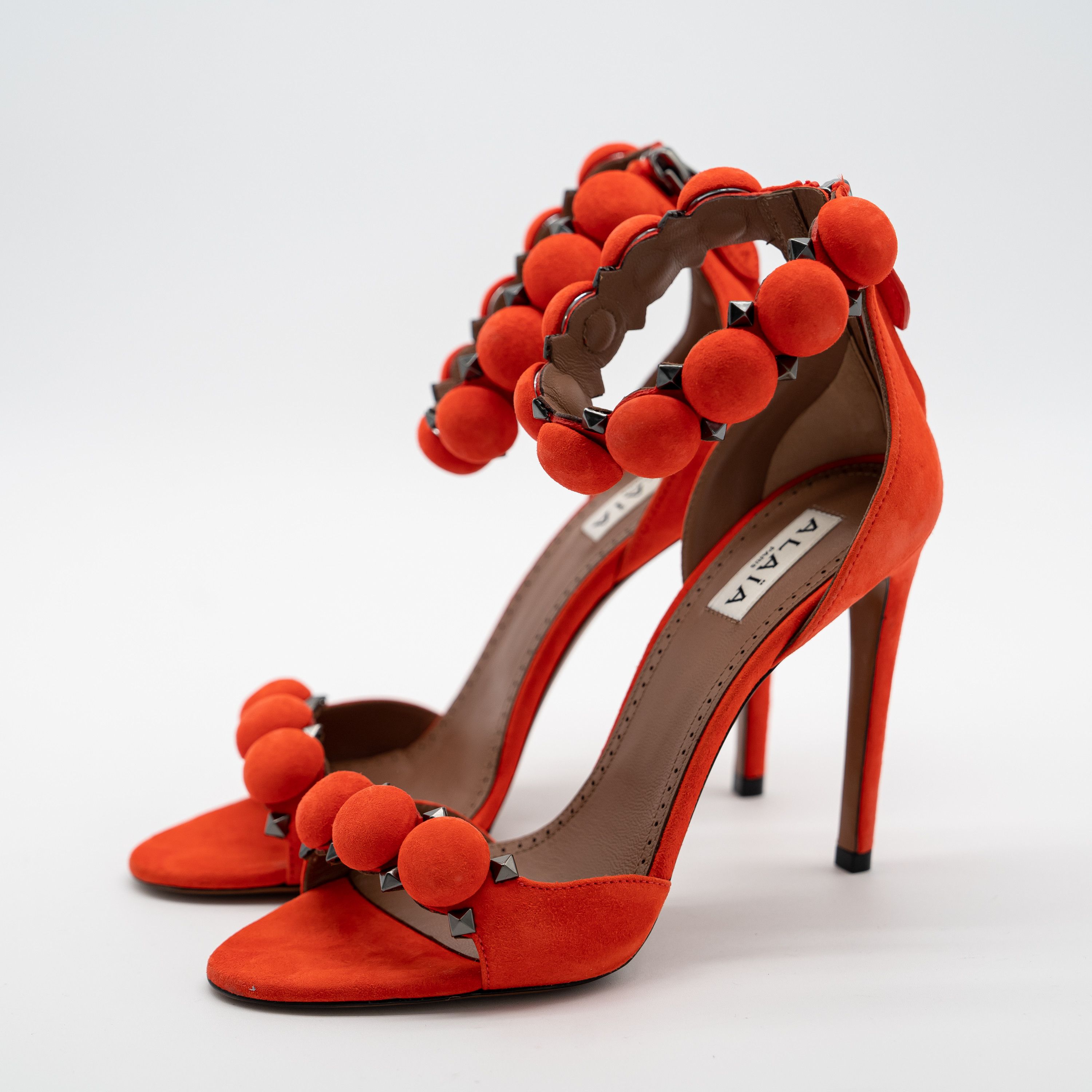 Alaia 37eu 7 US Alaia La Bombe 90 Red Sandals Strap Suede Heels Size US 7 / IT 37 - 1 Thumbnail
