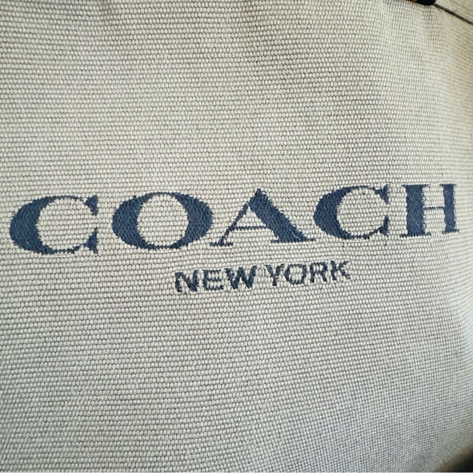 Coach COACH Olive Green Black Canvas Leather Zip Travel Tote Bag Size ONE SIZE - 4 Thumbnail
