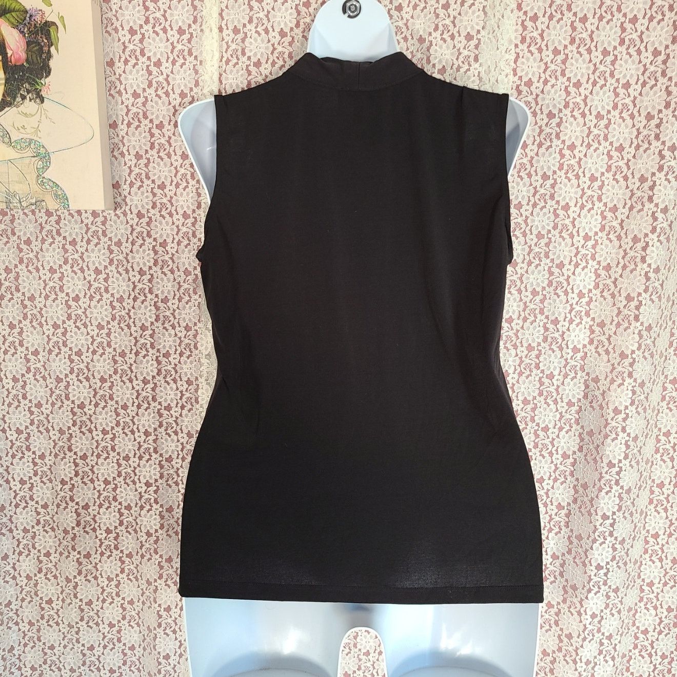 Mary McFadden Vintage 90s Mary Mcfadden black drape sleeveless top large Size L / US 10 / IT 46 - 3 Thumbnail