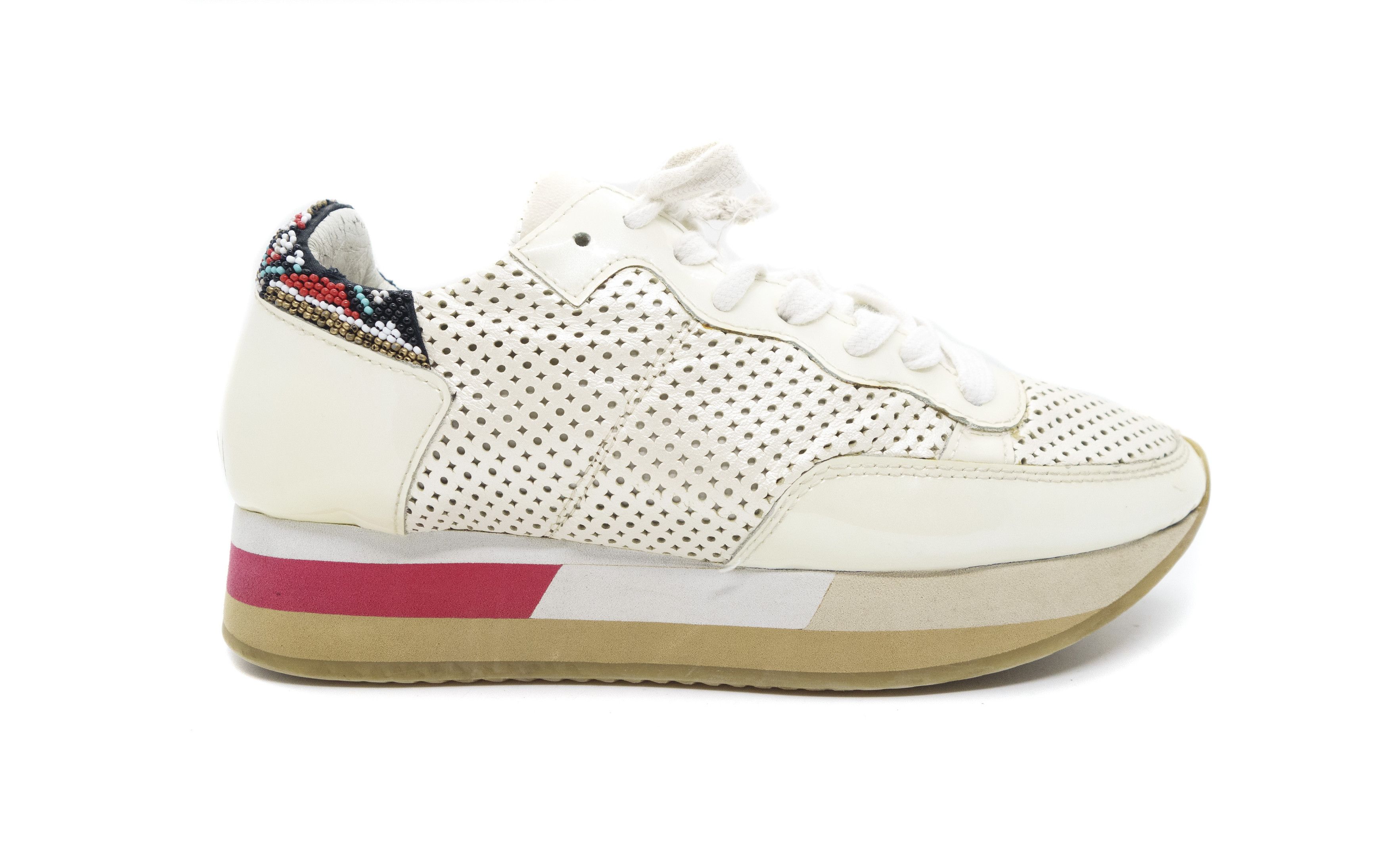 Philippe Model Perforated Patent Leather High Sole Sneakers Size US 6 / IT 36 - 2 Thumbnail