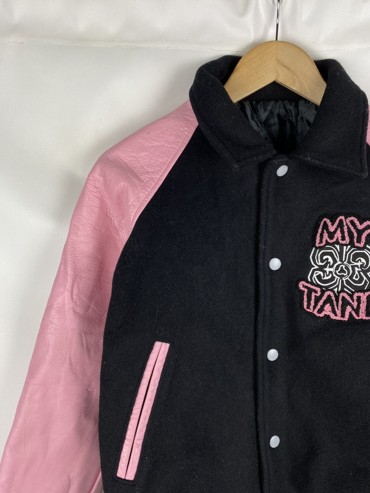 Japanese Brand Alba Rosa My Tane varsity leather / wool bomber jacket Size S / US 4 / IT 40 - 4 Thumbnail