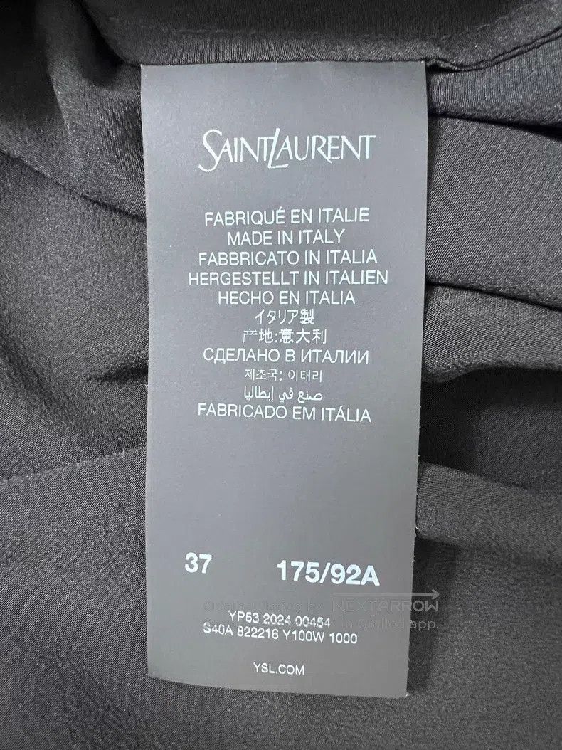 Saint Laurent Paris Saint Laurent Paris size 37 Black silk shirt with satin ri Size US S / EU 44-46 / 1 - 4 Thumbnail
