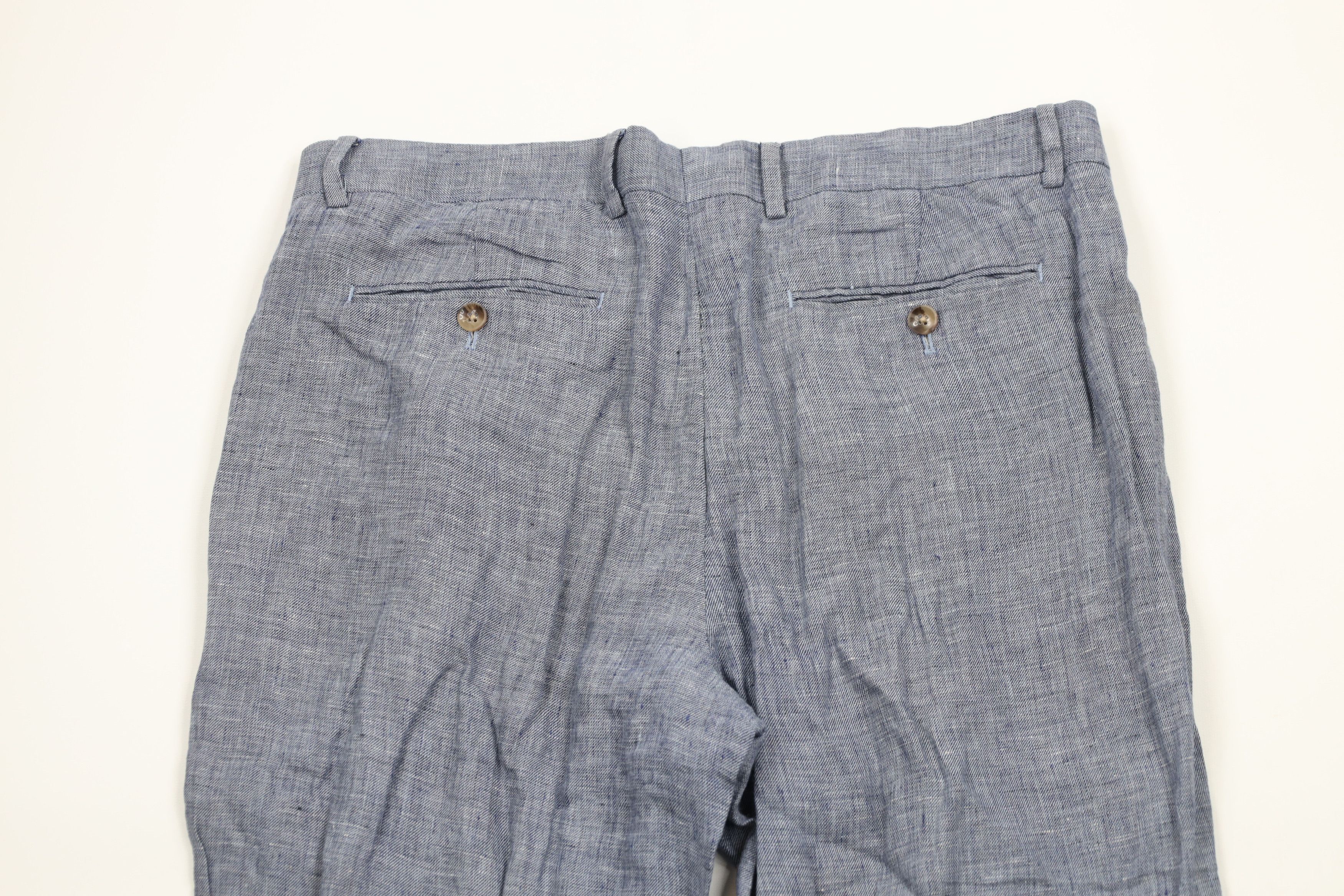 Vintage Vintage Streetwear Irish Linen Chambray Chino Pants Blue Size US 34 / EU 50 - 10 Thumbnail