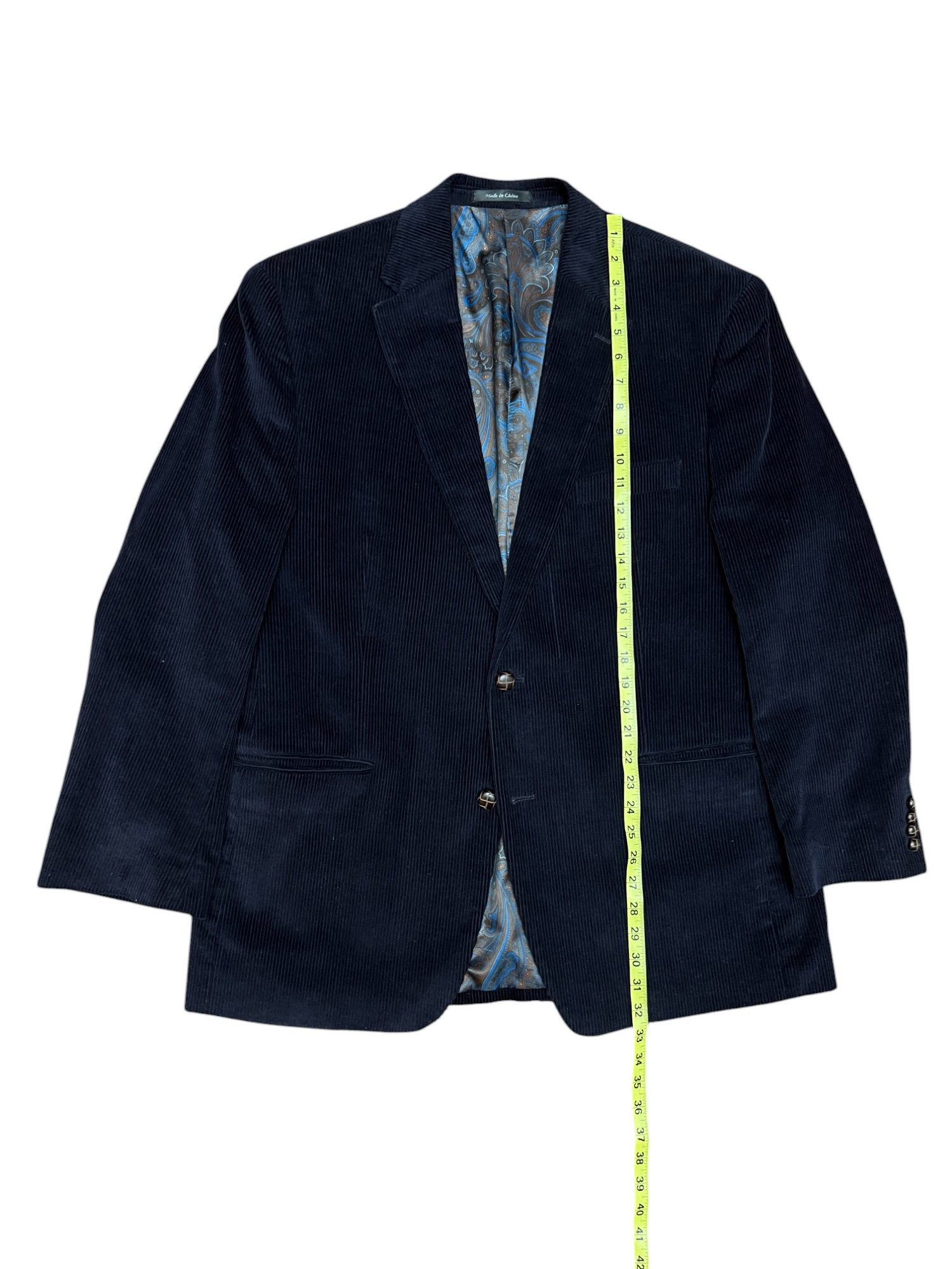 Lauren Ralph Lauren Ralph Lauren Navy Corduroy Sport Coat Paisley Sz 46 VTG Size 46R - 10 Thumbnail