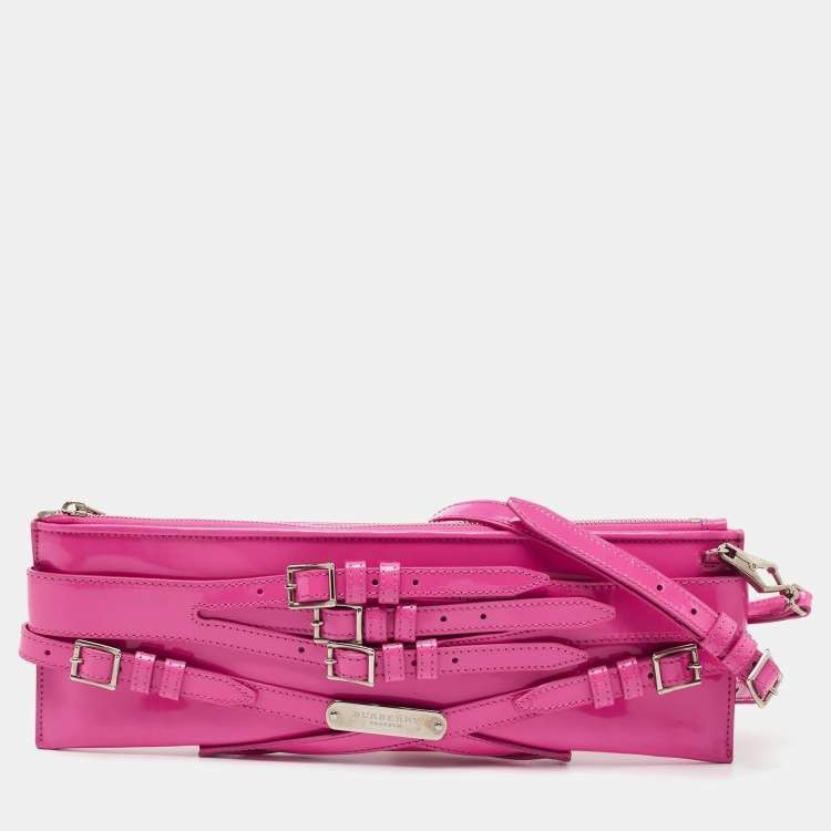 Burberry Prorsum Burberry Propsum Pink Patent Leather Bridle ElongatedClutch Size ONE SIZE - 1 Thumbnail