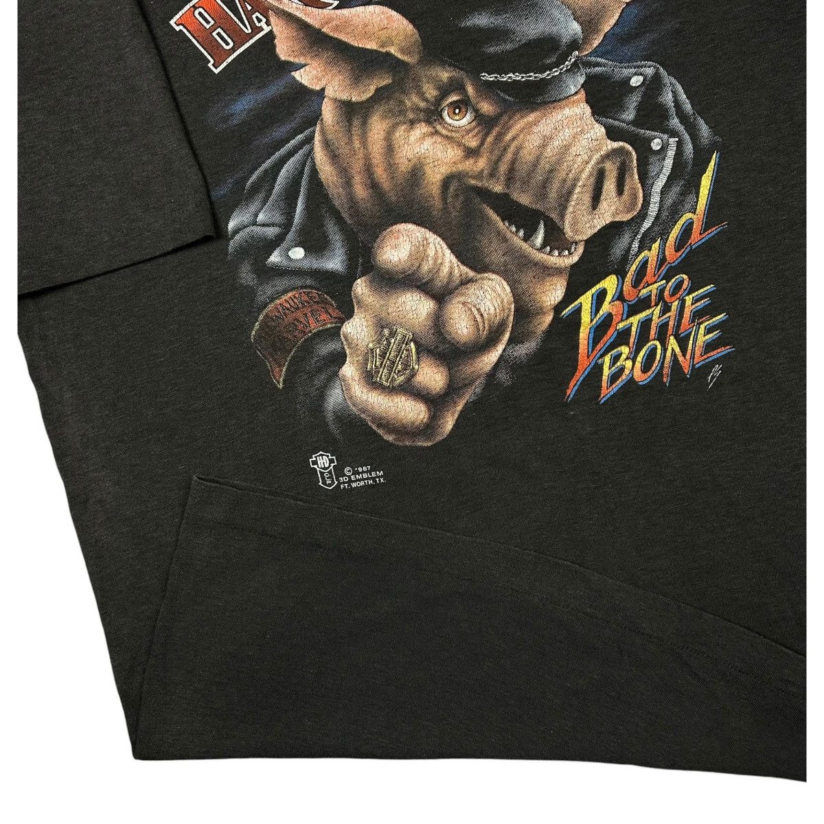 Harley Davidson Vintage 1987 Harley Davidson “Bad To The Bone” 3D Emblem Tee Size US L / EU 52-54 / 3 - 4 Thumbnail