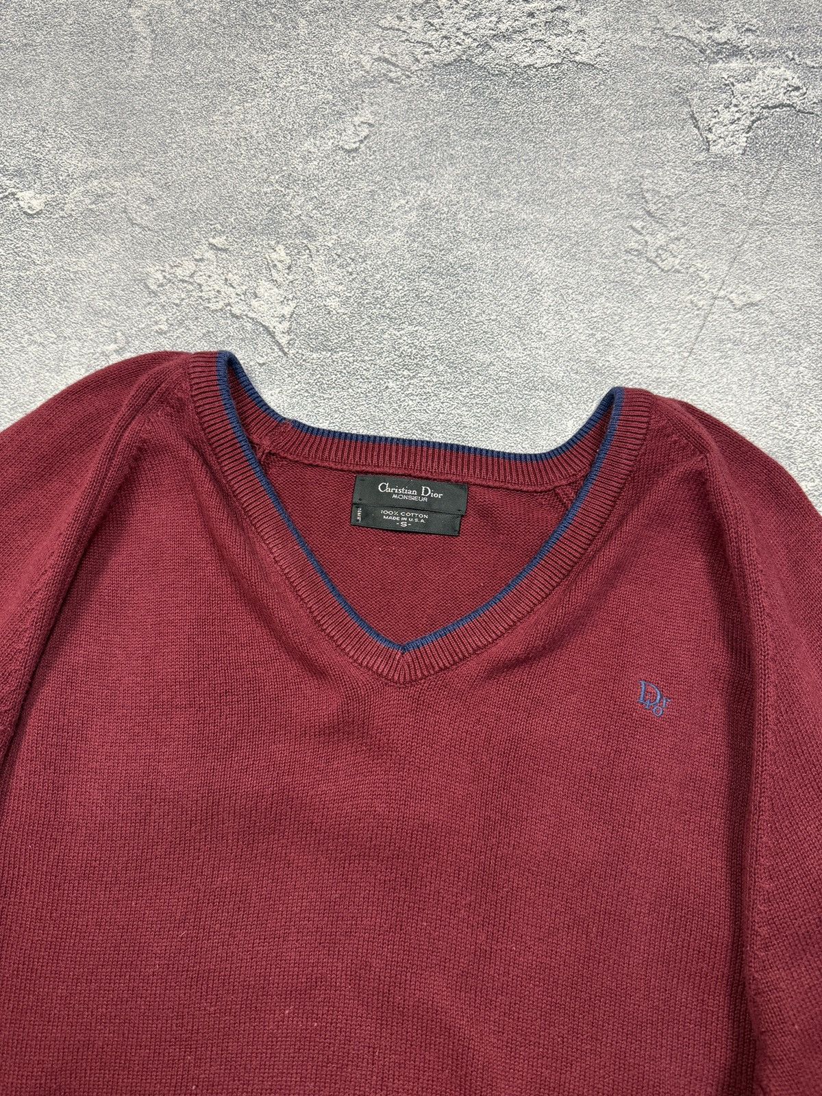 Vintage Christian Dior Monsieur V Neck Sweater USA Made Size US S / EU 44-46 / 1 - 3 Thumbnail