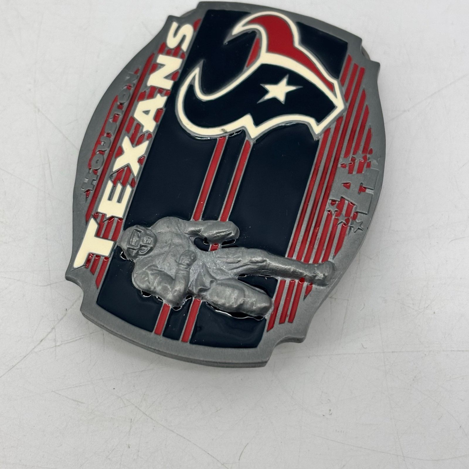 Vintage Houston Texans Belt Buckle Pewter Enamel 2008 Football Red Size ONE SIZE - 10 Thumbnail