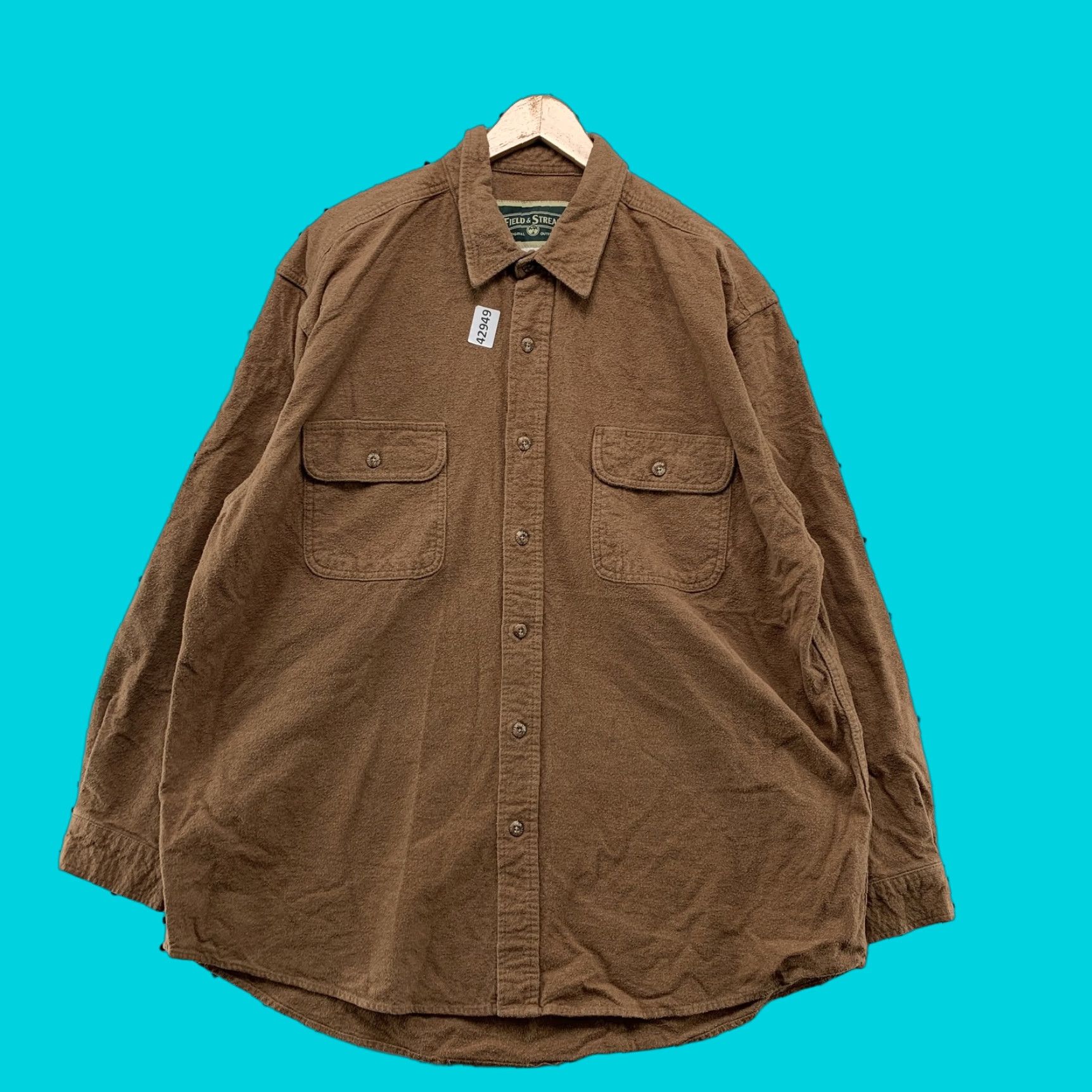 Vintage FIELD & STREAM Chamois Button Shirt Men 2XL Brown Long Sleeve Outdoor Shirt Adult Regular Brown 2XL Men Size US XXL / EU 58 / 5 - 1 Thumbnail