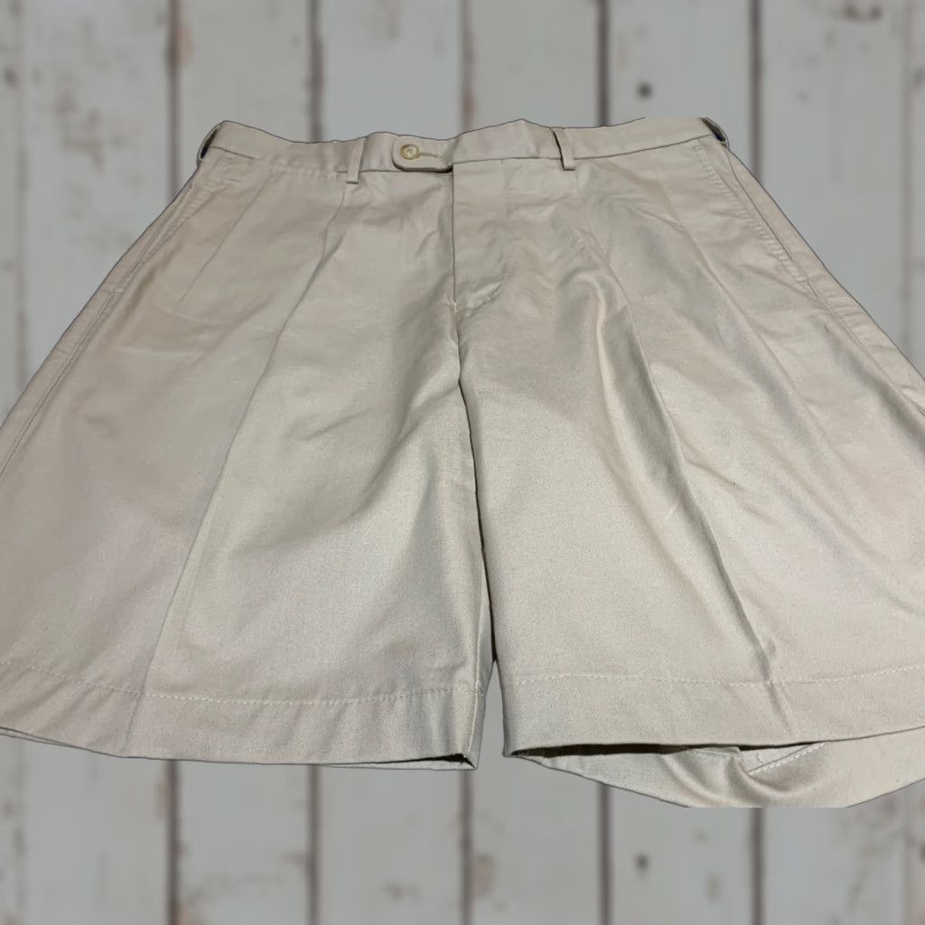 Peter Millar VINTAGE Peter Millar Men's Shorts 33 Khaki Pima Cotton Pleated Chino Regular Size Beige Size US 33 - 1 Thumbnail