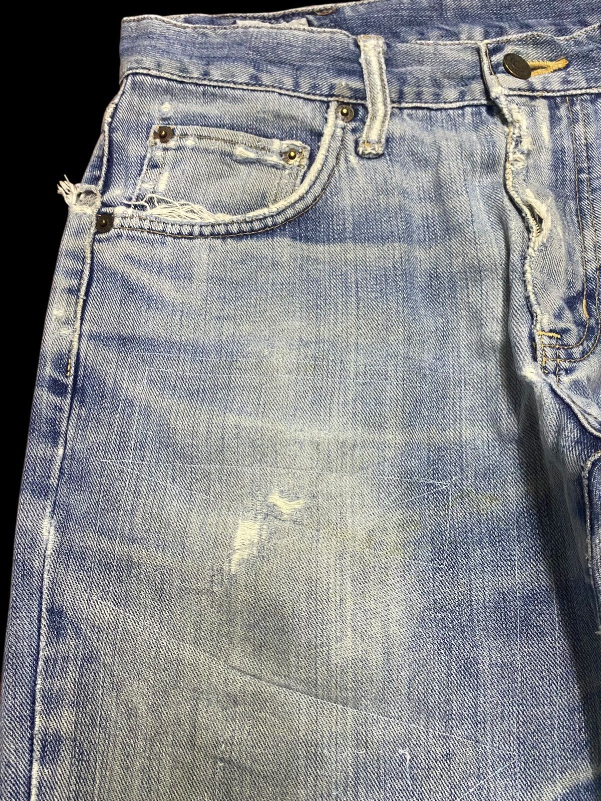 Junya Watanabe Vintage Edwin Patched Faded Wash Distressed Jeans Size US 30 / EU 46 - 12 Thumbnail