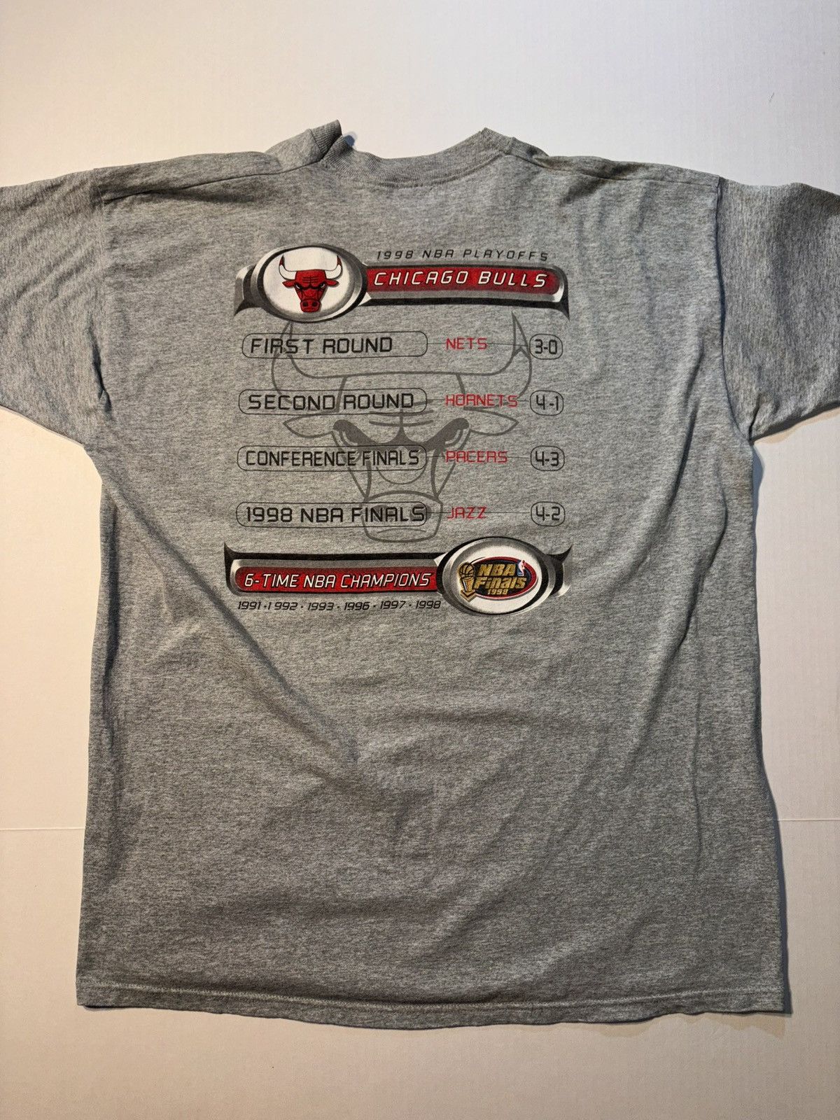 Pro Player Vtg Chicago Bulls 6 Time Champions NBA Finals 90s Pro Player Size US XXL / EU 58 / 5 - 6 Thumbnail