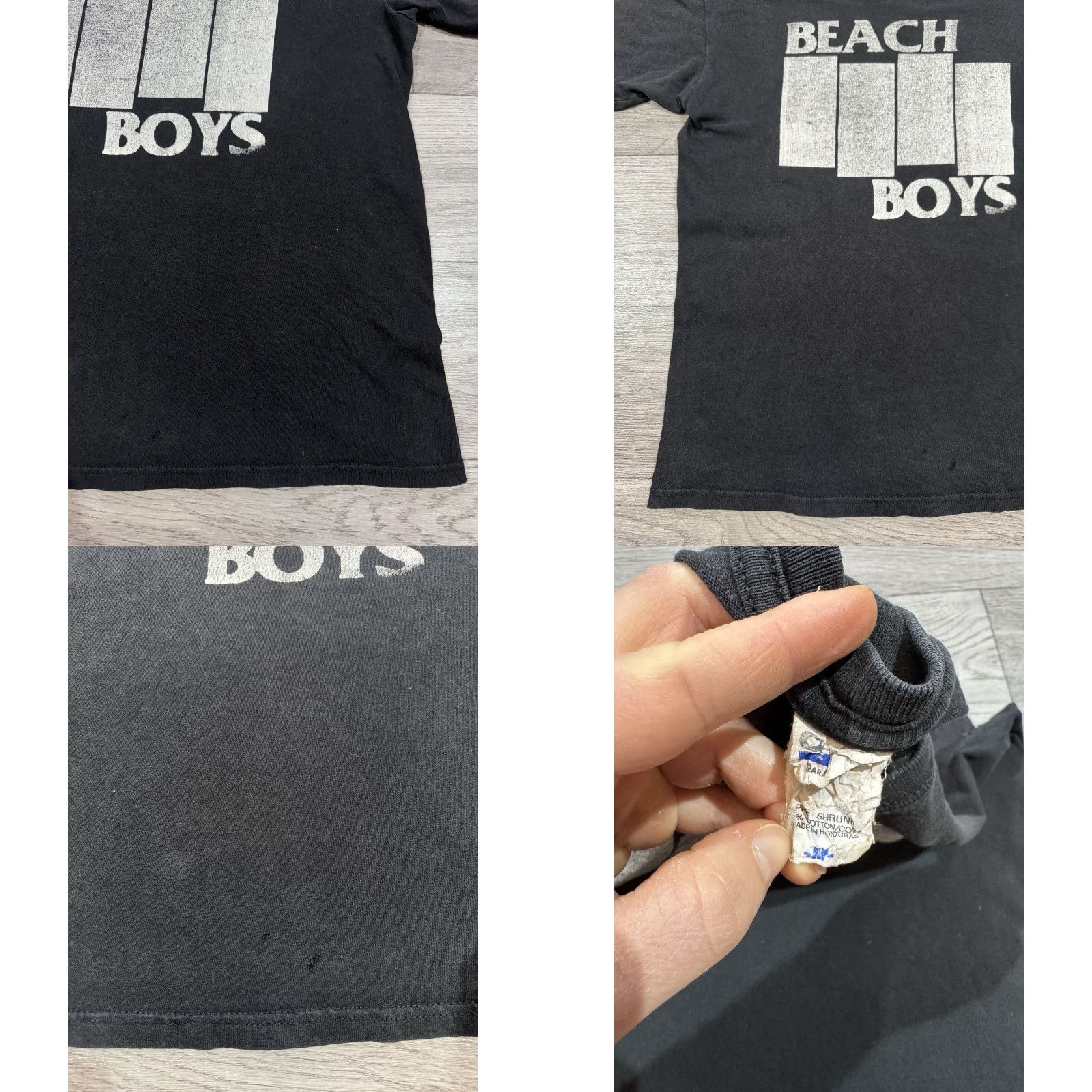 Anvil VINTAGE ANVIL Beach Boys Black Flag Logo T-Shirt M Black Mens Size US M / EU 48-50 / 2 - 8 Thumbnail