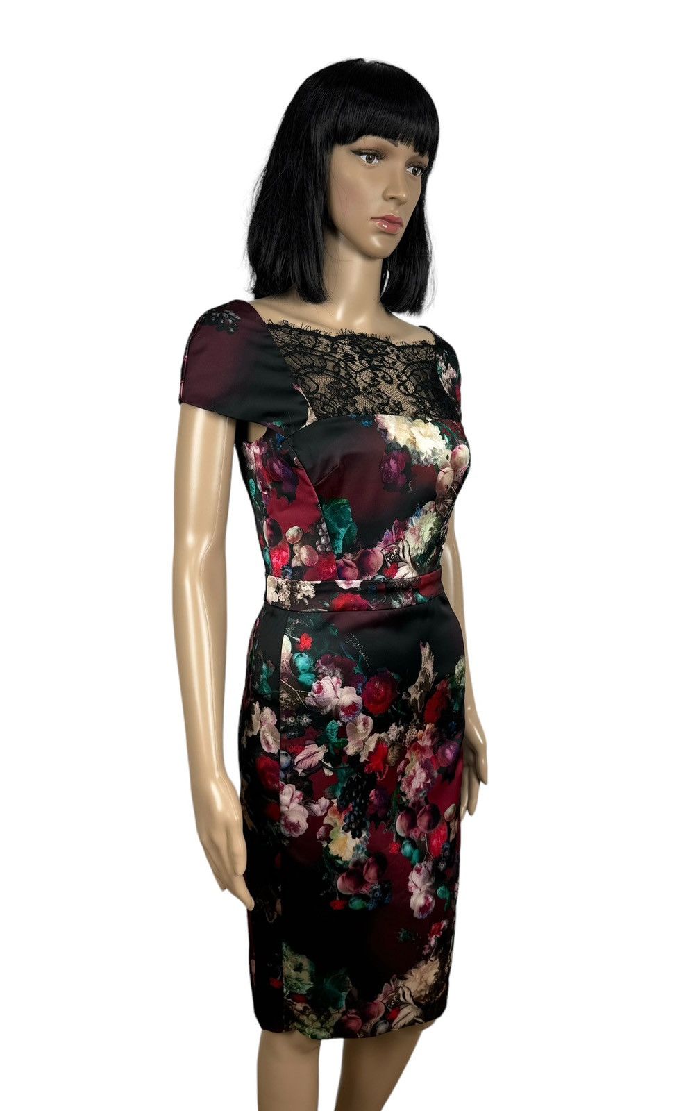 Just Cavalli JUST CAVALLI Satin Dress Floral/Fruit size 40 Size S / US 4 / IT 40 - 4 Thumbnail