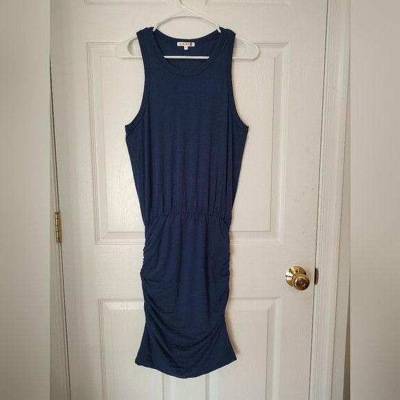 Anthropologie × Sundry Anthro Sundry navy sleeveless ruched tank dress S Size S / US 4 / IT 40 - 2 Thumbnail