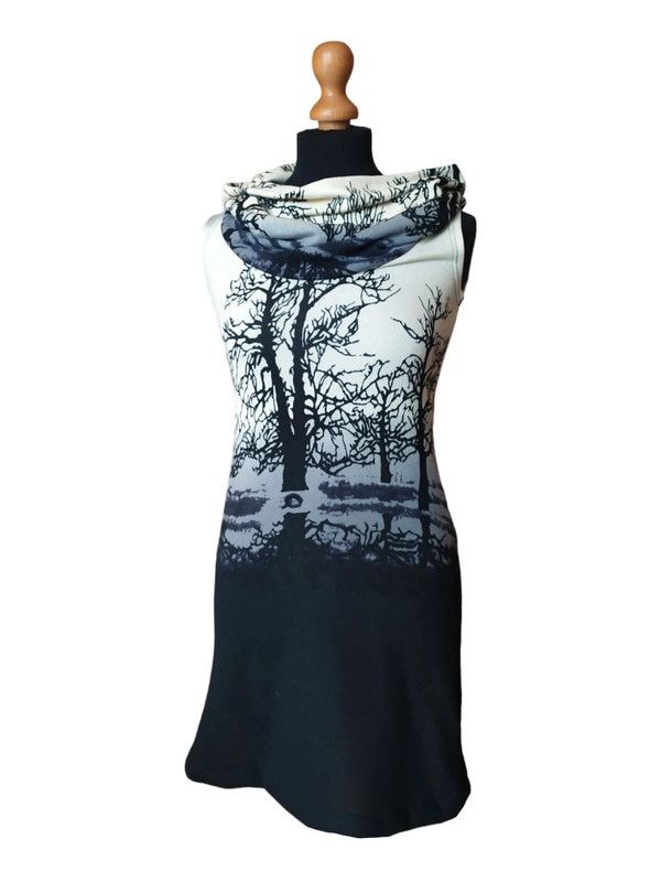 Japanese Brand Avant Garde Alternative Vintage Y2K Dress with Tree Print Size XS / US 0-2 / IT 36-38 - 2 Thumbnail