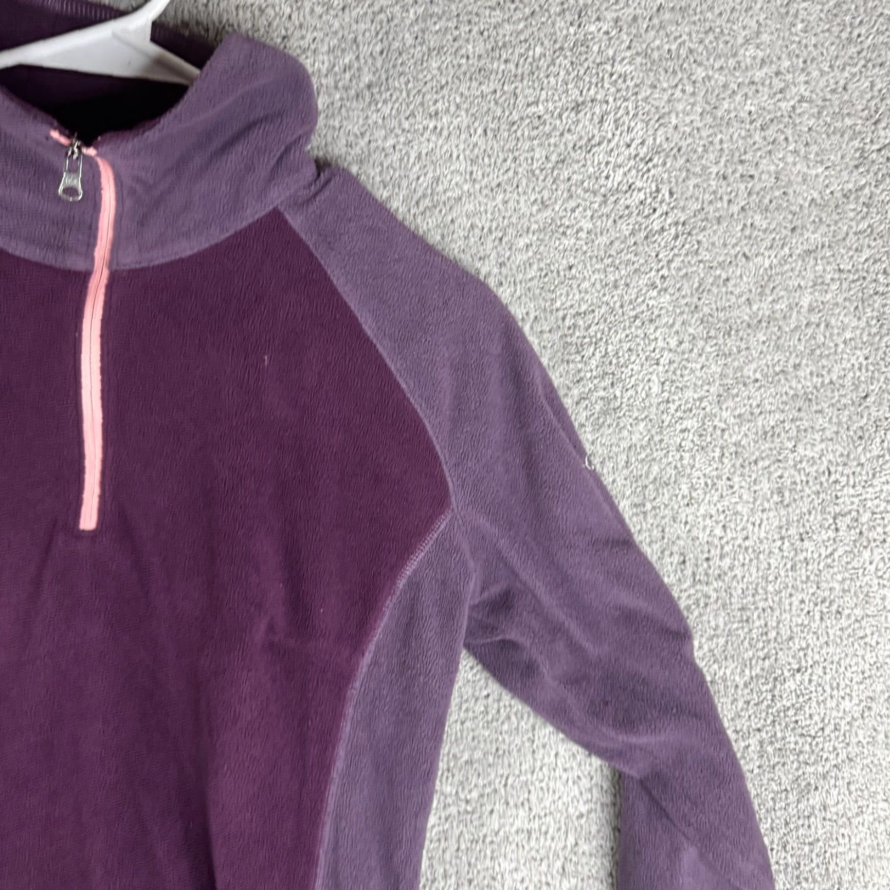 Vintage Columbia Womens Medium Purple 1/4 Zip Fleece Mock Neck Hiking Pullover Shirt Size M / US 6-8 / IT 42-44 - 4 Thumbnail