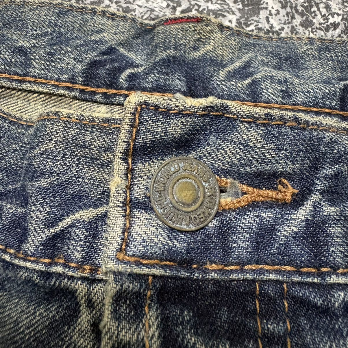 Japanese Brand × Takeo Kikuchi 🔴 Vintage Takeo Kikuchi Patchwork Distressed Denim Jeans 🔴 Size US 36 / EU 52 - 6 Thumbnail