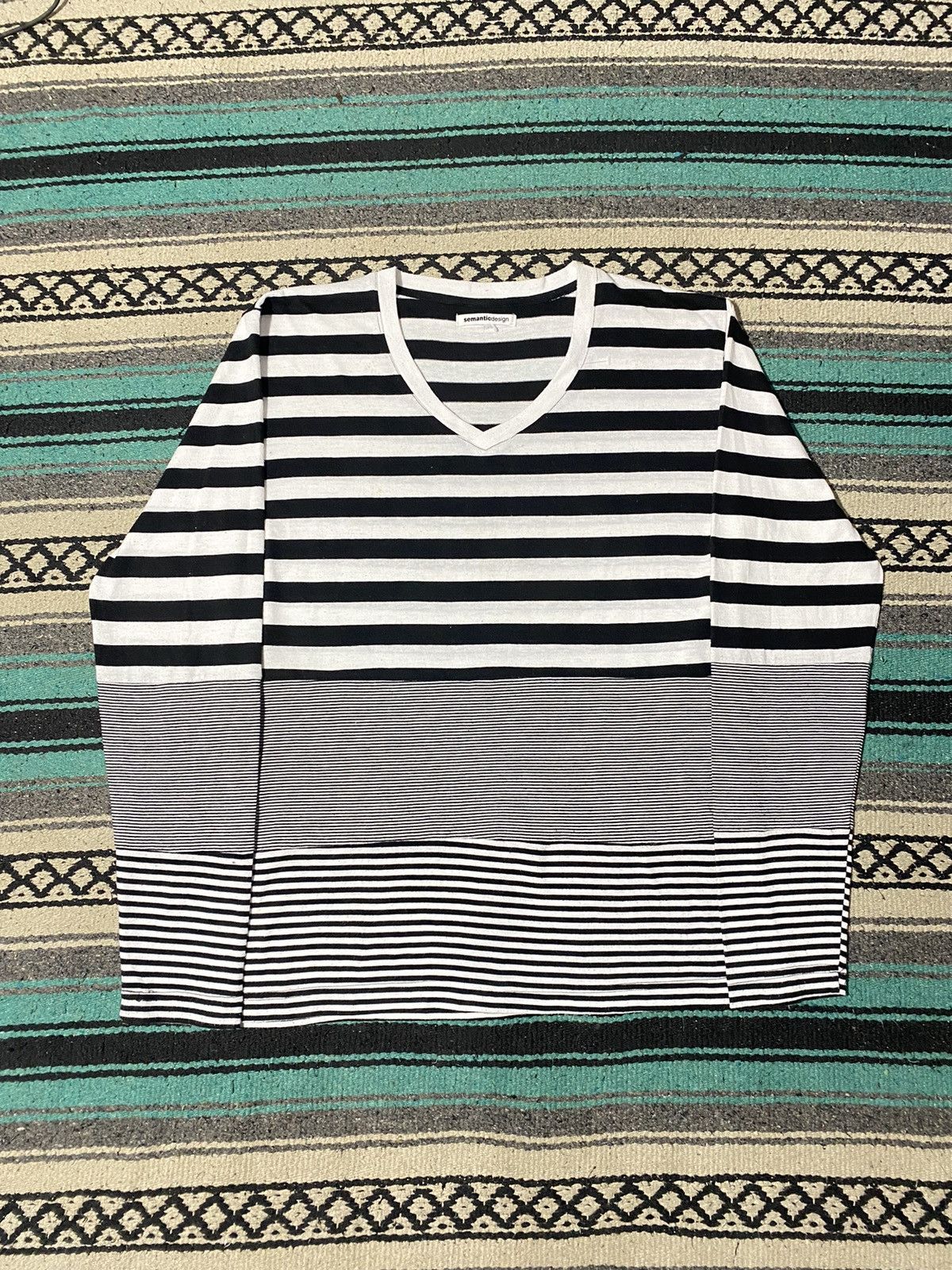 semanticdesign 2000s Semantic Design - Striped LSD Graphic Longsleeve Size US M / EU 48-50 / 2 - 2 Thumbnail