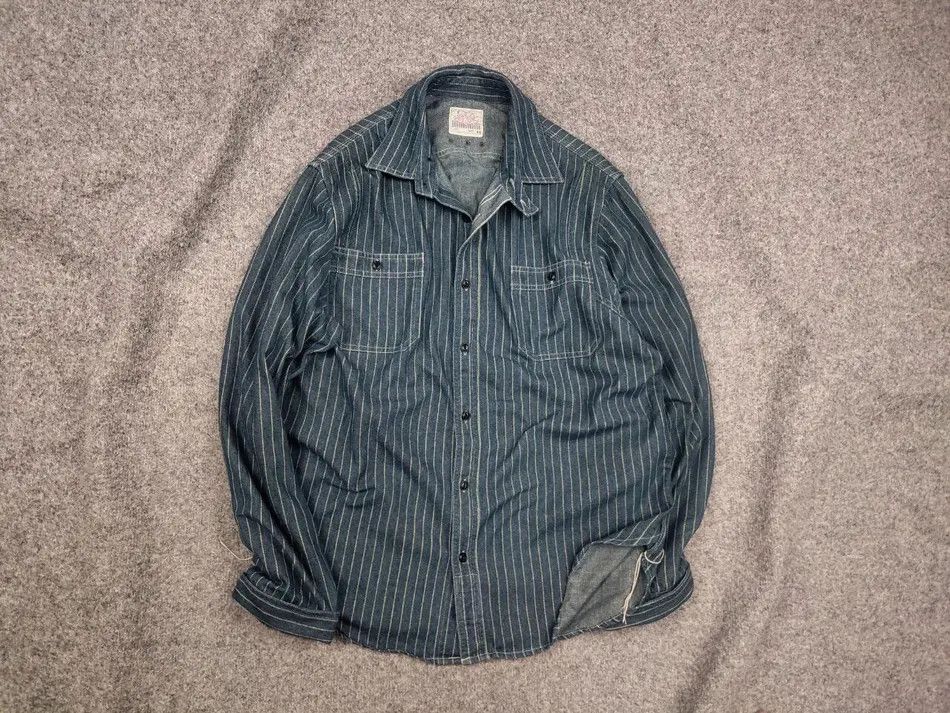 Japanese Brand Non Stock Flyer Japan Wabash Vent Hole Vintage Work Shirt Size L / US 10 / IT 46 - 1 Thumbnail