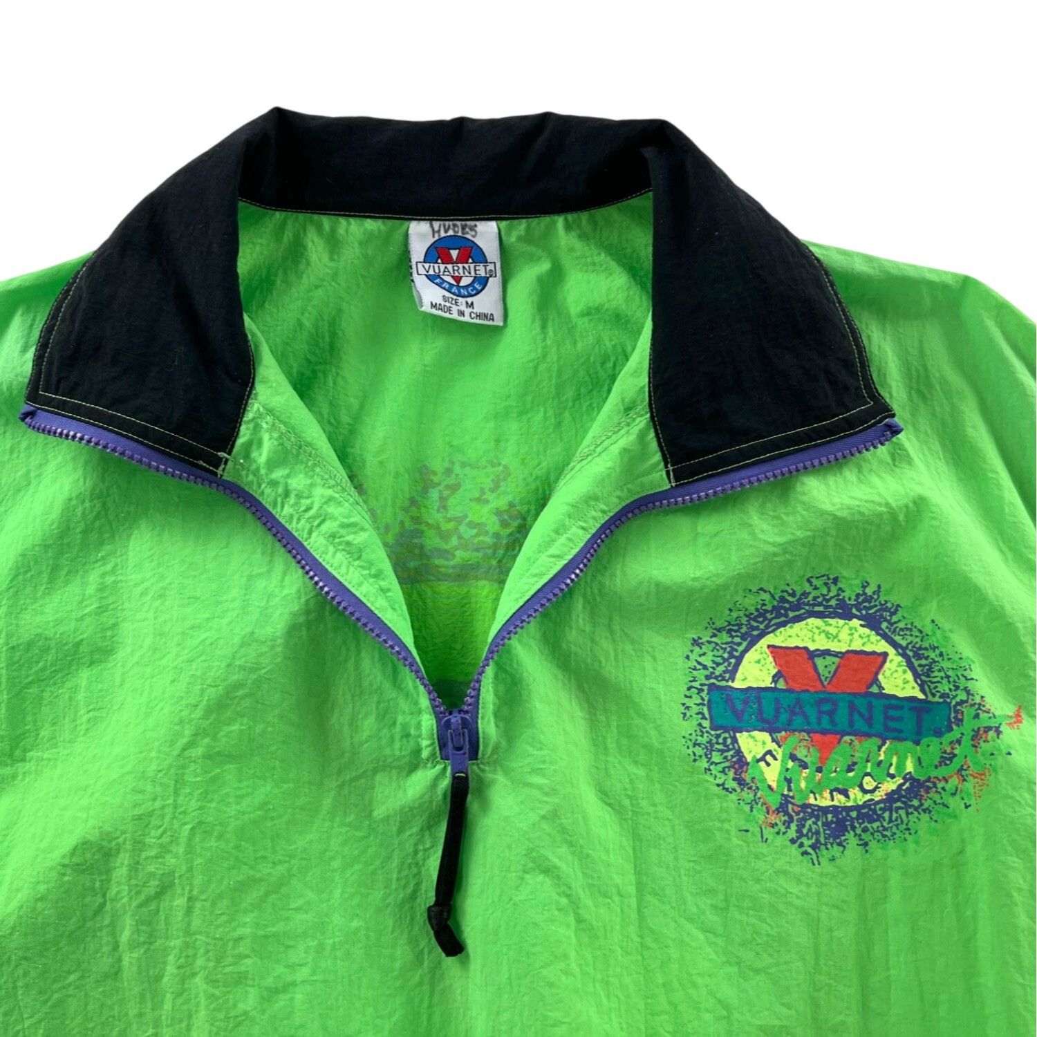 Vuarnet Vintage 80s Vuarnet Bright Green Pullover Windbreaker Jacket Size US M / EU 48-50 / 2 - 4 Thumbnail