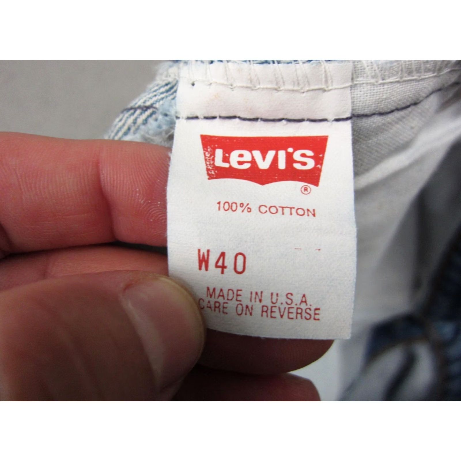 Levi's VINTAGE Levi's Shorts Mens 40 Blue Denim 90s Orange Tab Jorts Made in USA Size US 40 / EU 56 - 7 Thumbnail