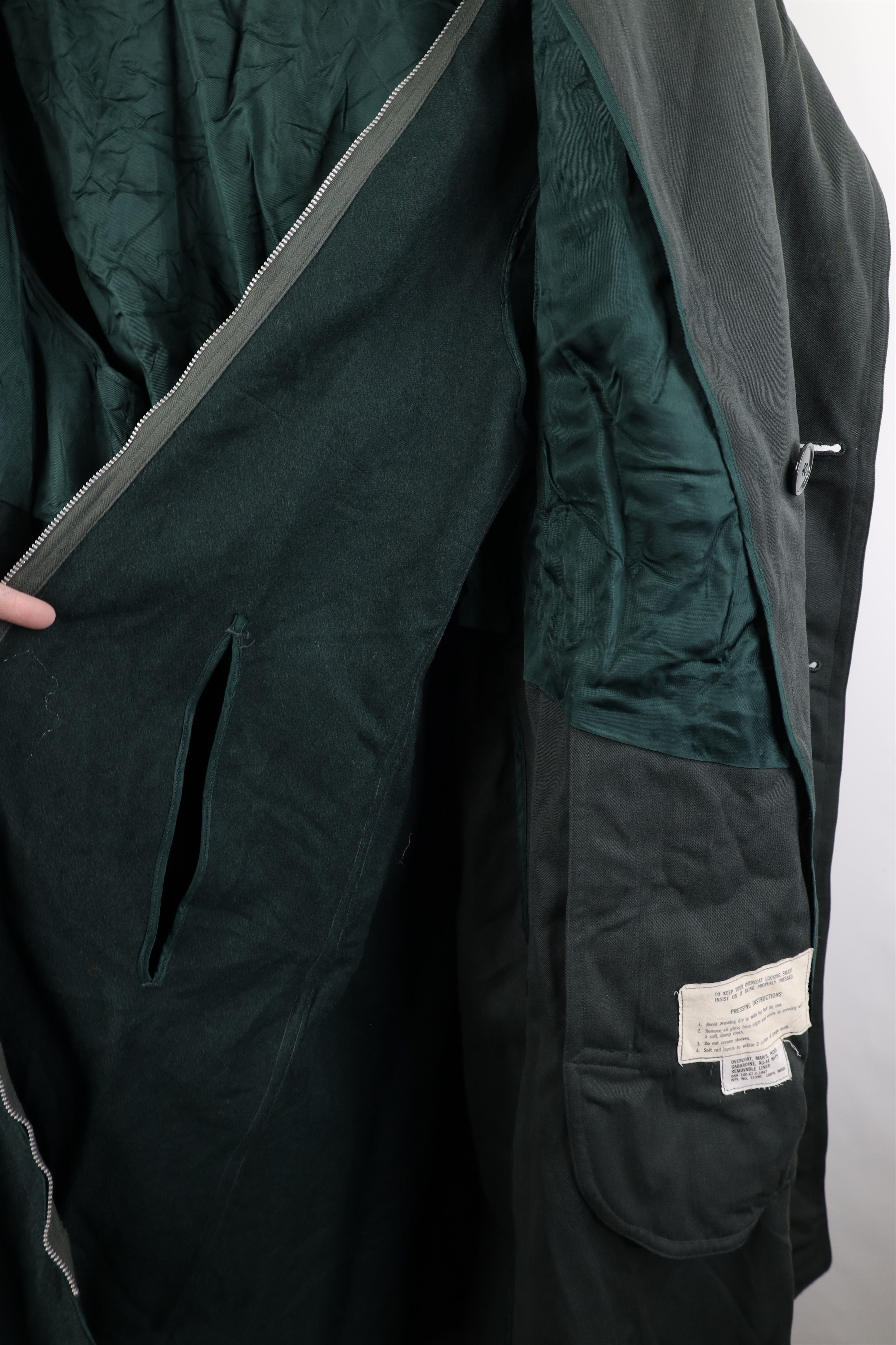 Vintage Vintage 60s Vietnam War Gabardine Lined Belted Trench Coat Size US L / EU 52-54 / 3 - 12 Thumbnail
