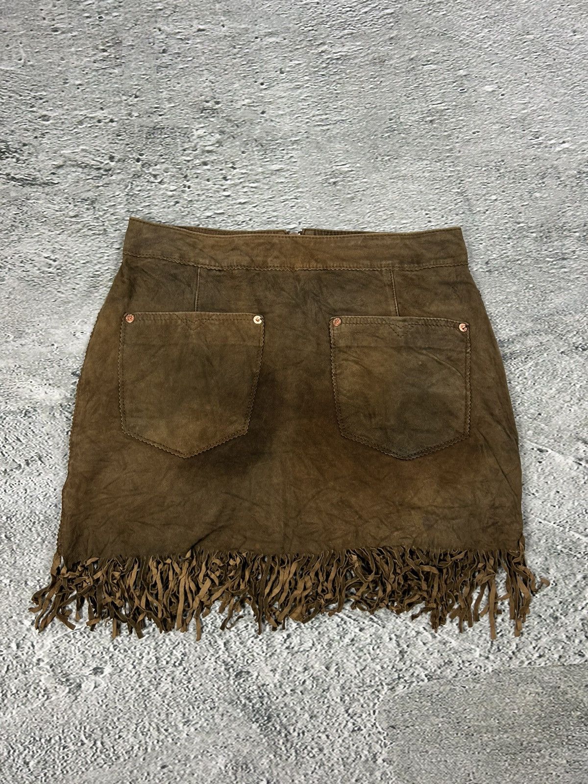 Diesel Diesel leather mini skirt goatskin brown Y2K avantgarde Size 28" / US 6 / IT 42 - 1 Thumbnail