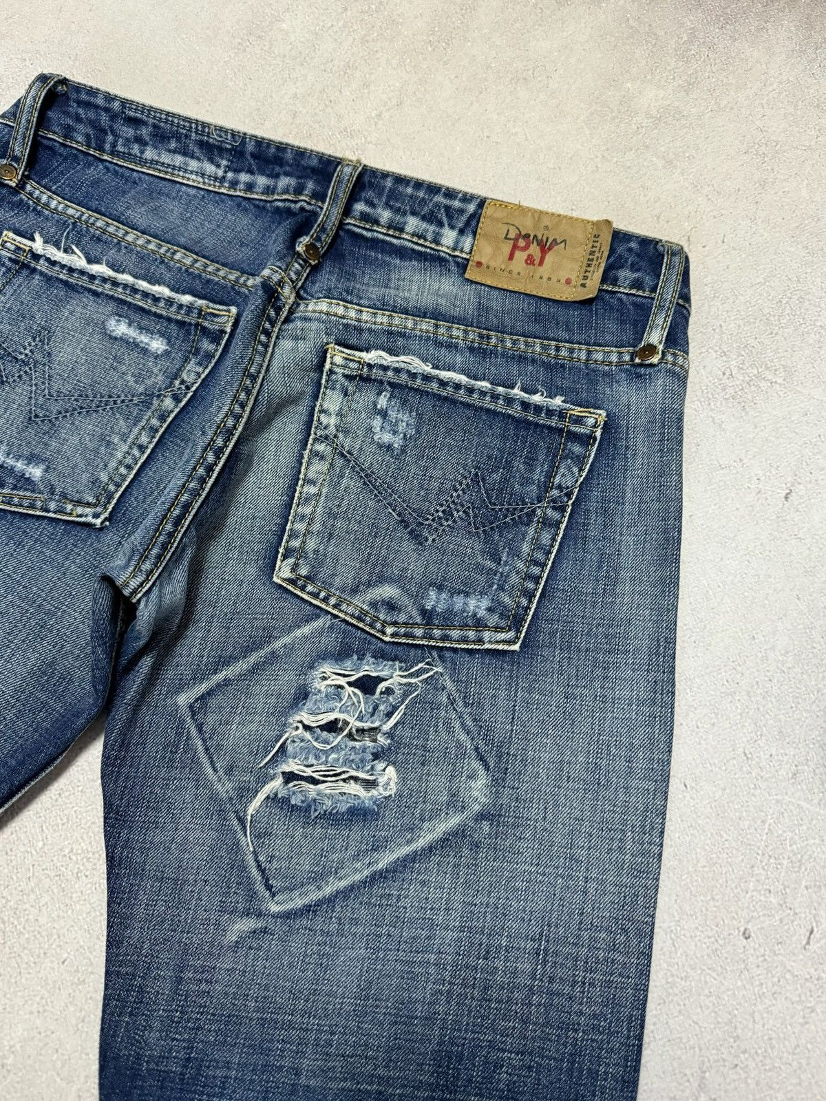 If Six Was Nine Vintage Japanese Jeans Distressed Dirty Wash Denim Y2K 90s Size US 32 / EU 48 - 10 Thumbnail