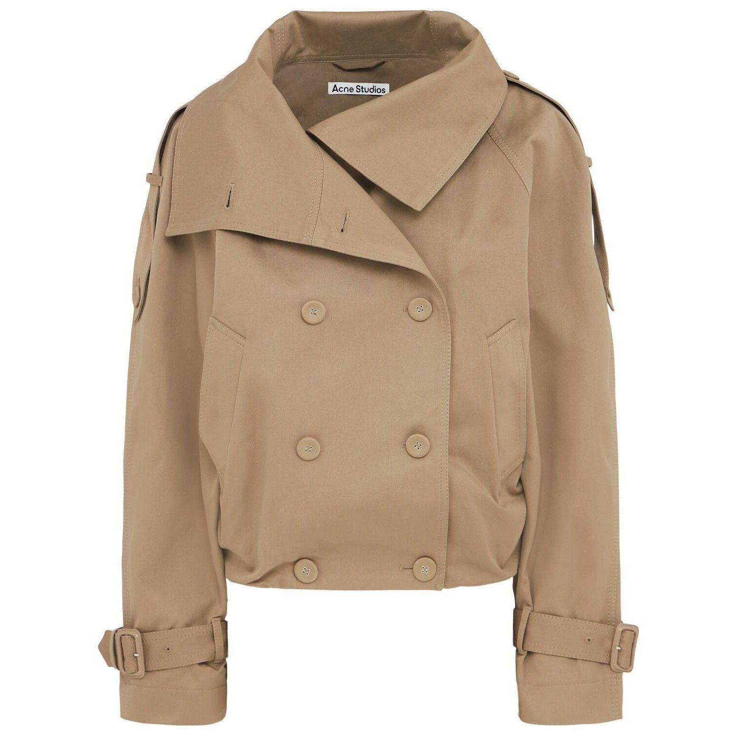 ACNE STUDIOS Beige Organic cotton twill trench coat New & Au