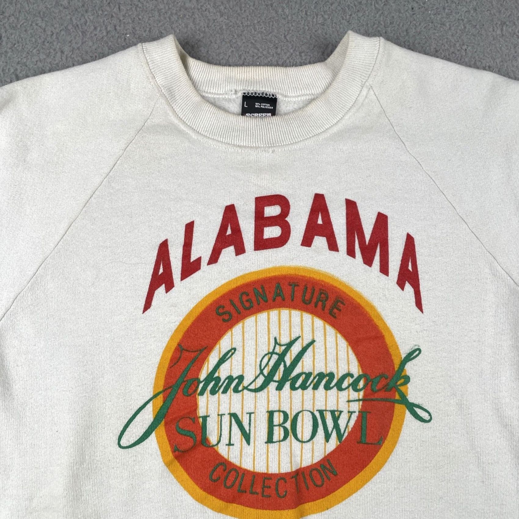 Vintage VINTAGE Screen Stars Sweatshirt University Alabama John Hancock 90s Large White Mens9x Size US L / EU 52-54 / 3 - 2 Thumbnail