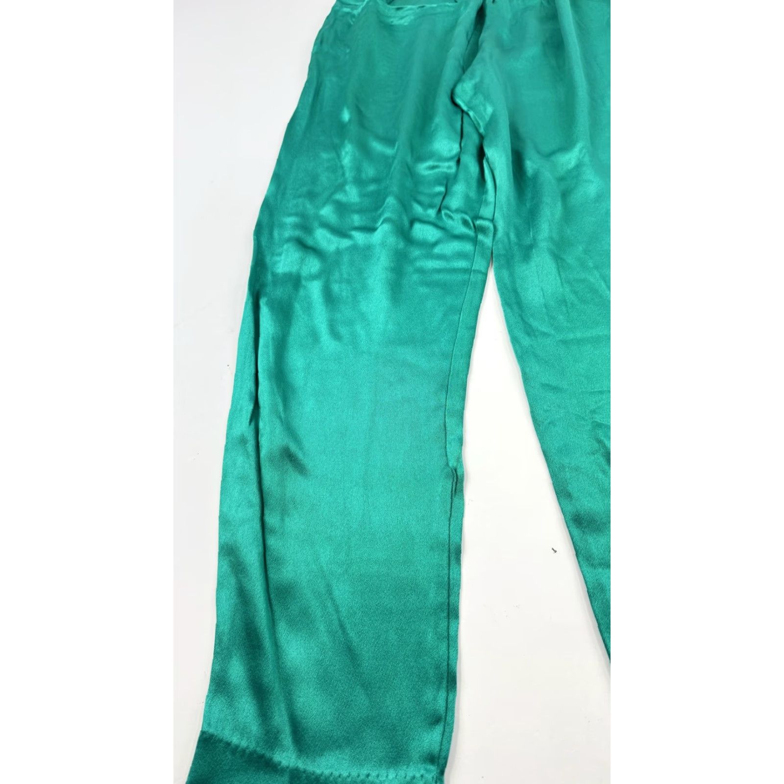 Vintage VINTAGE Rothschild Lilli Ann Pants Womens Small Green Satin Tapered 80s Size 40" / US 18 - 2 Thumbnail
