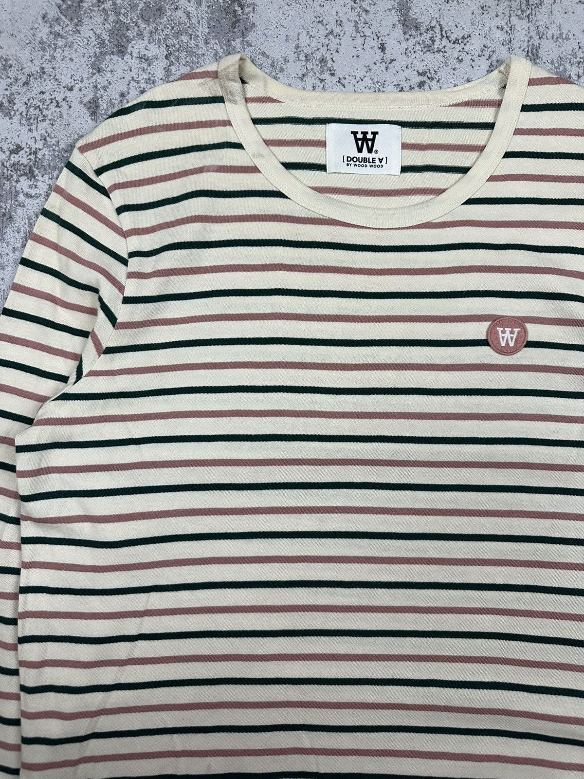 Wood Wood Wood Wood Double A Small Logo Striped Long Sleeve T-shirt Size US M / EU 48-50 / 2 - 2 Thumbnail