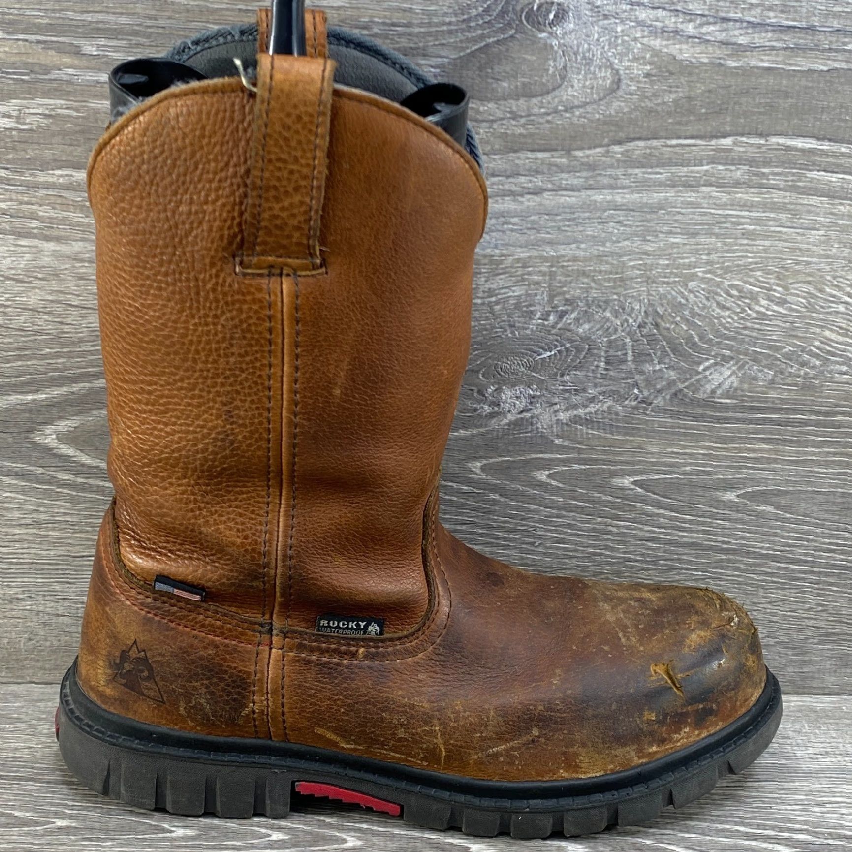 Vintage ROCKY Mens 8.5 M Brown Leather Waterproof Work Boots Worksmart Composite Toe USA Size US 8 / EU 41 - 2 Thumbnail