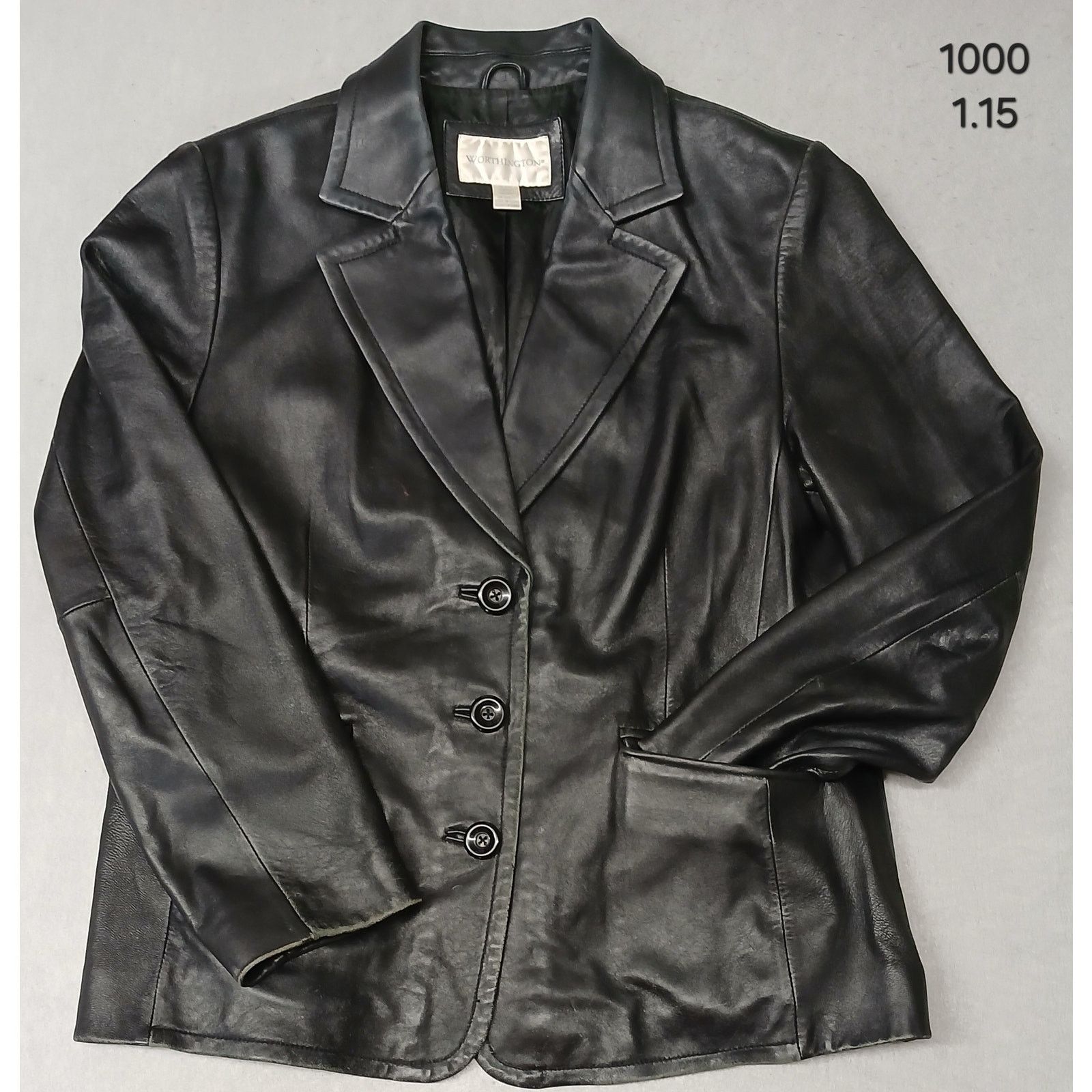 Worthington Worthington (Large) Vintage Genuine Basic Zip Leather Jacket Size L / US 10 / IT 46 - 1 Thumbnail