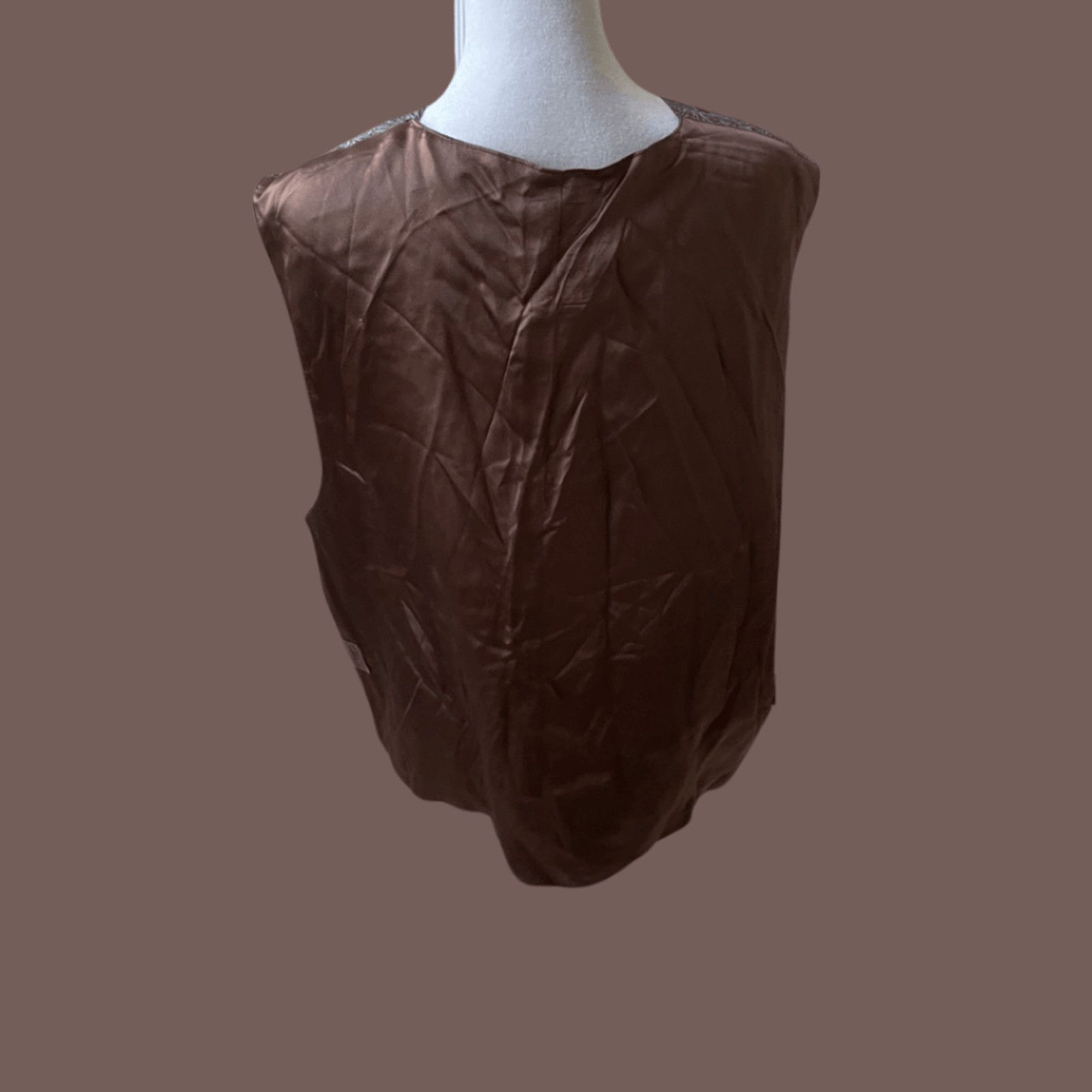 Vintage VTG Reversible Vest | Chiamare Silk Geometric | Retro XL Size XL / US 12-14 / IT 48-50 - 2 Thumbnail