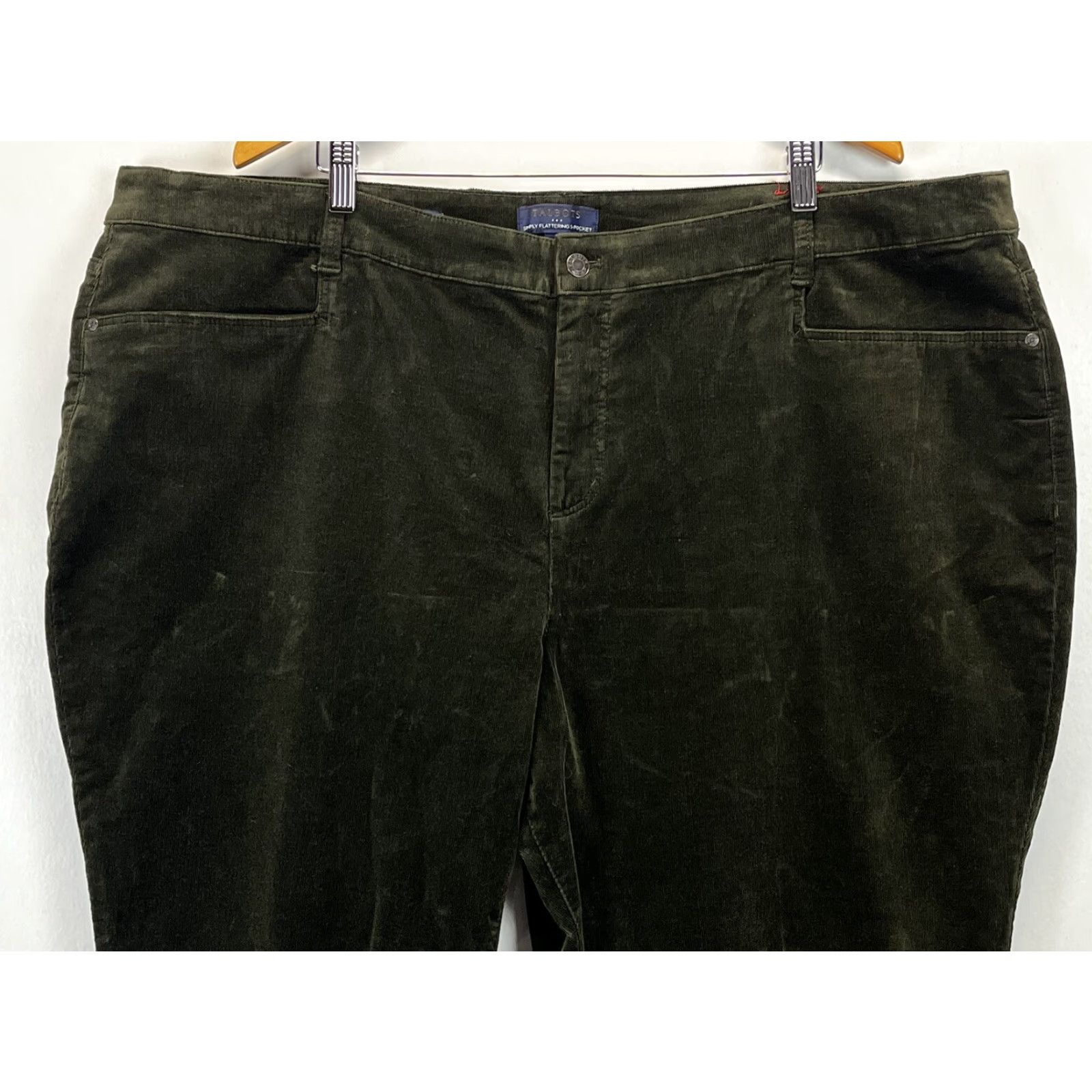 Talbots Talbots Plus Size 26W Olive Green Corduroy Pants Straight Leg Five Pocket Womens Size 26" / US 2 / IT 38 - 2 Thumbnail